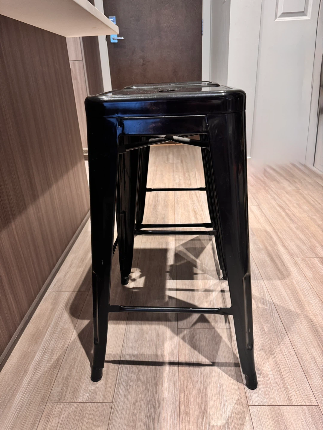Set of 2 Black Metal Bar Stools - photo 3