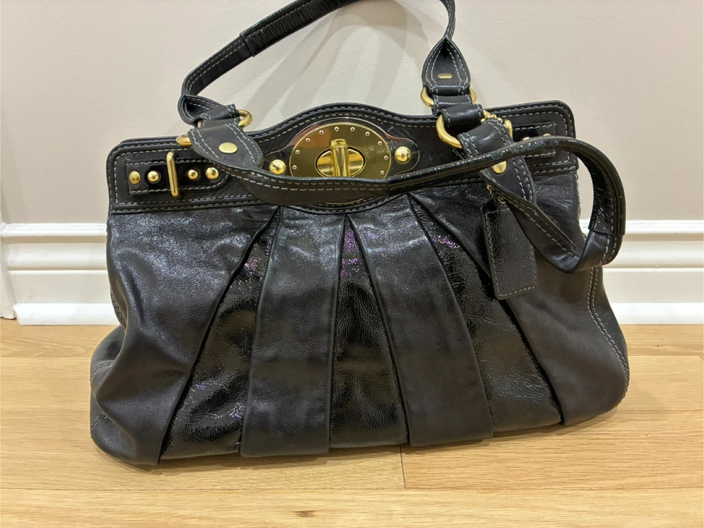 NWOT Coach Black Leather Handbag