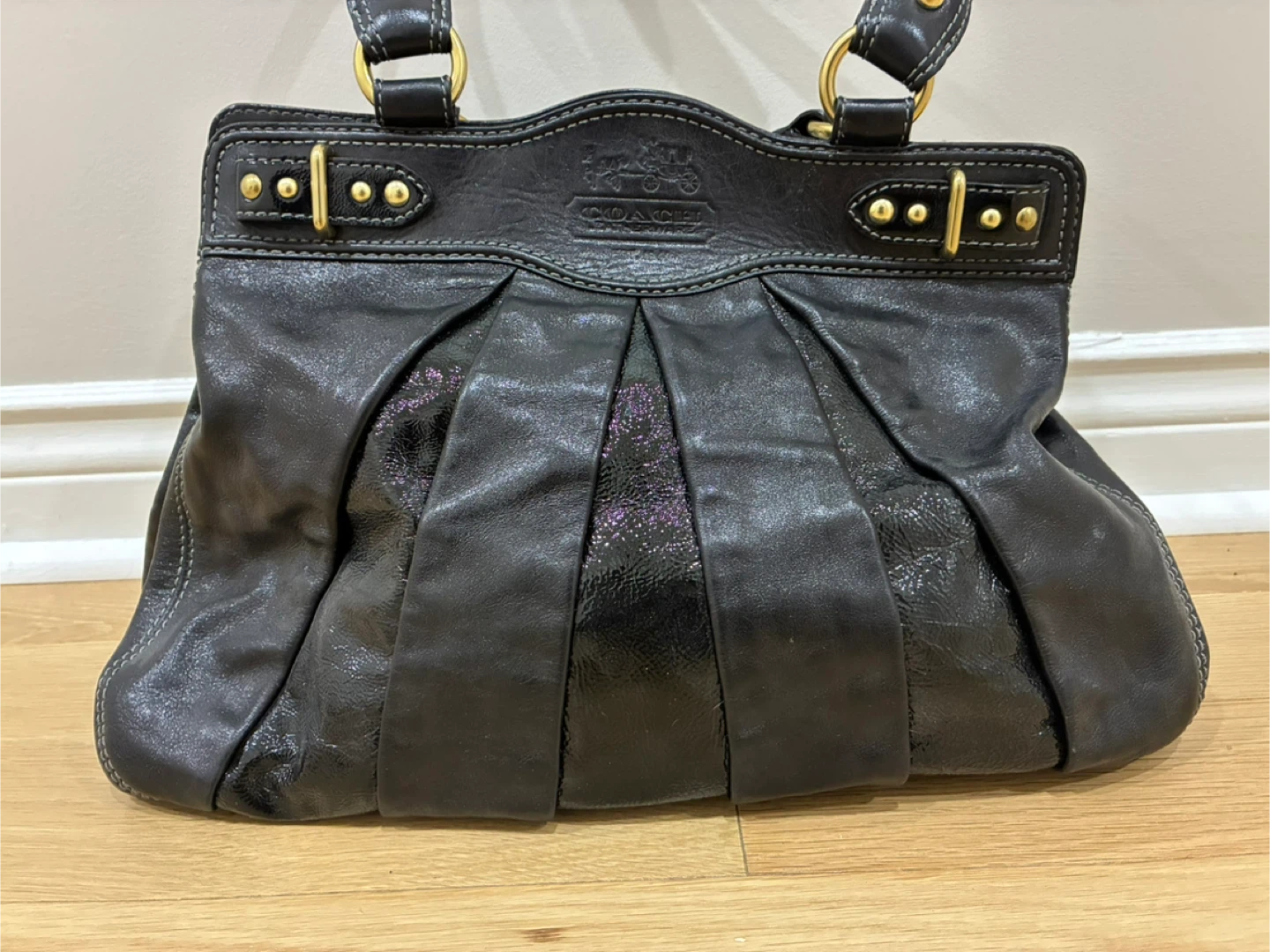 NWOT Coach Black Leather Handbag - photo 2