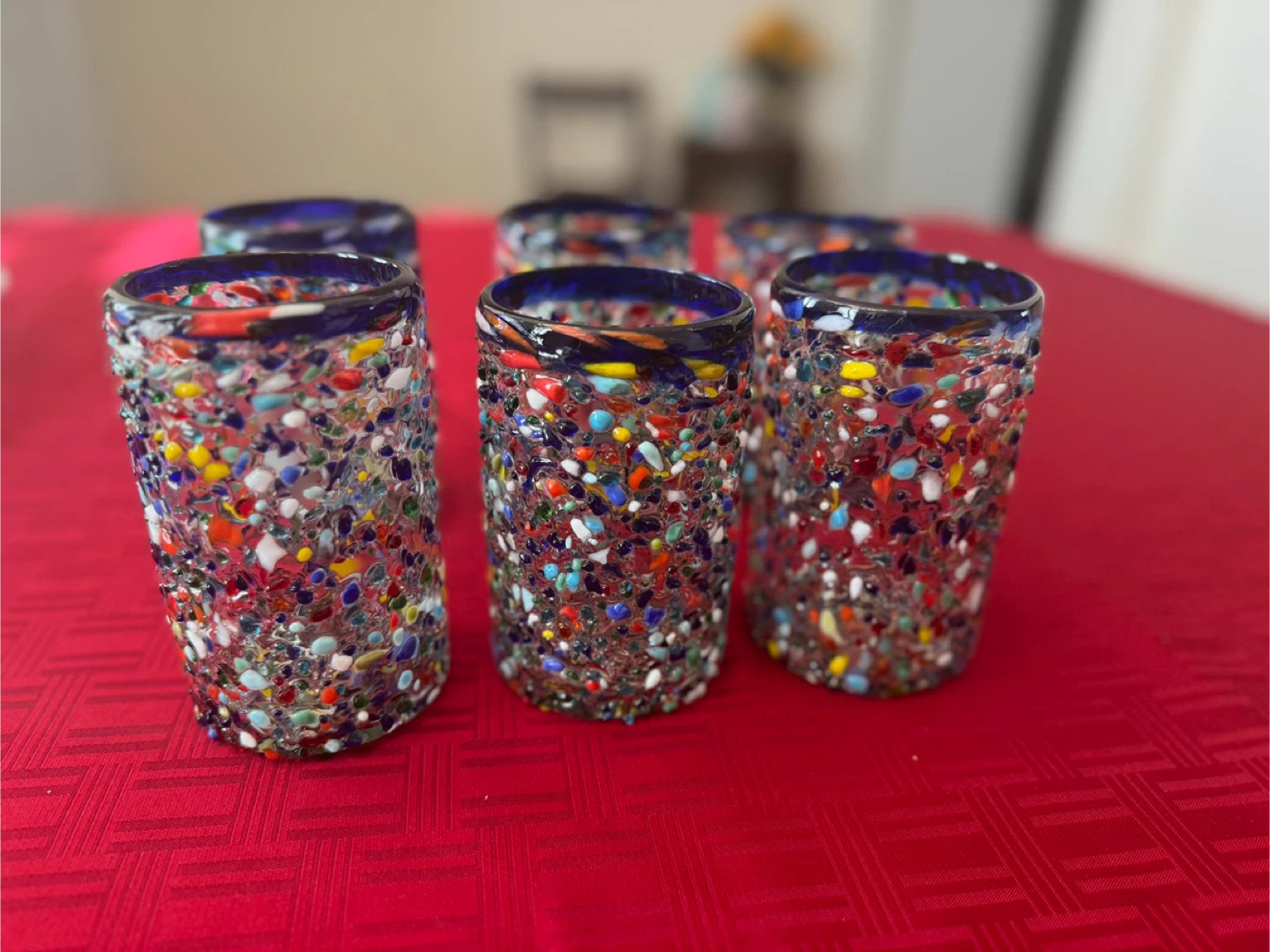 Hand Blown Mexican Drinking Glasses (Set of 6)