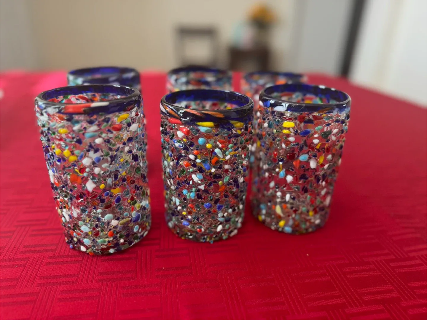 Hand Blown Mexican Drinking Glasses (Set of 6)