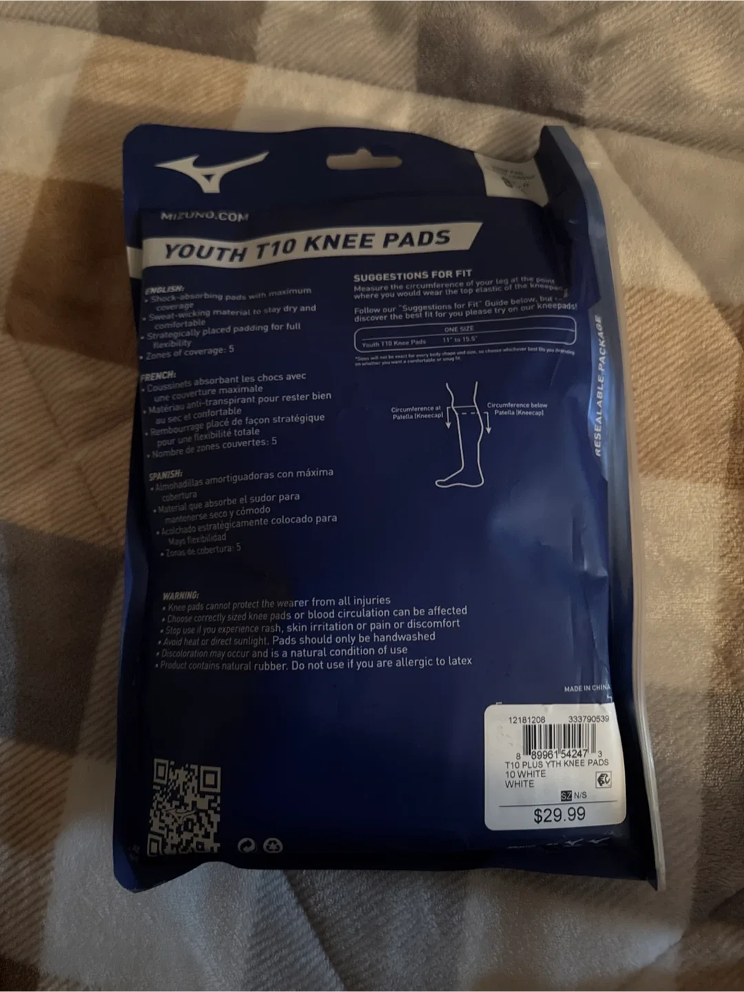 Mizuno Youth T10 White Knee Pads - Like new in Package! image indicator(2)