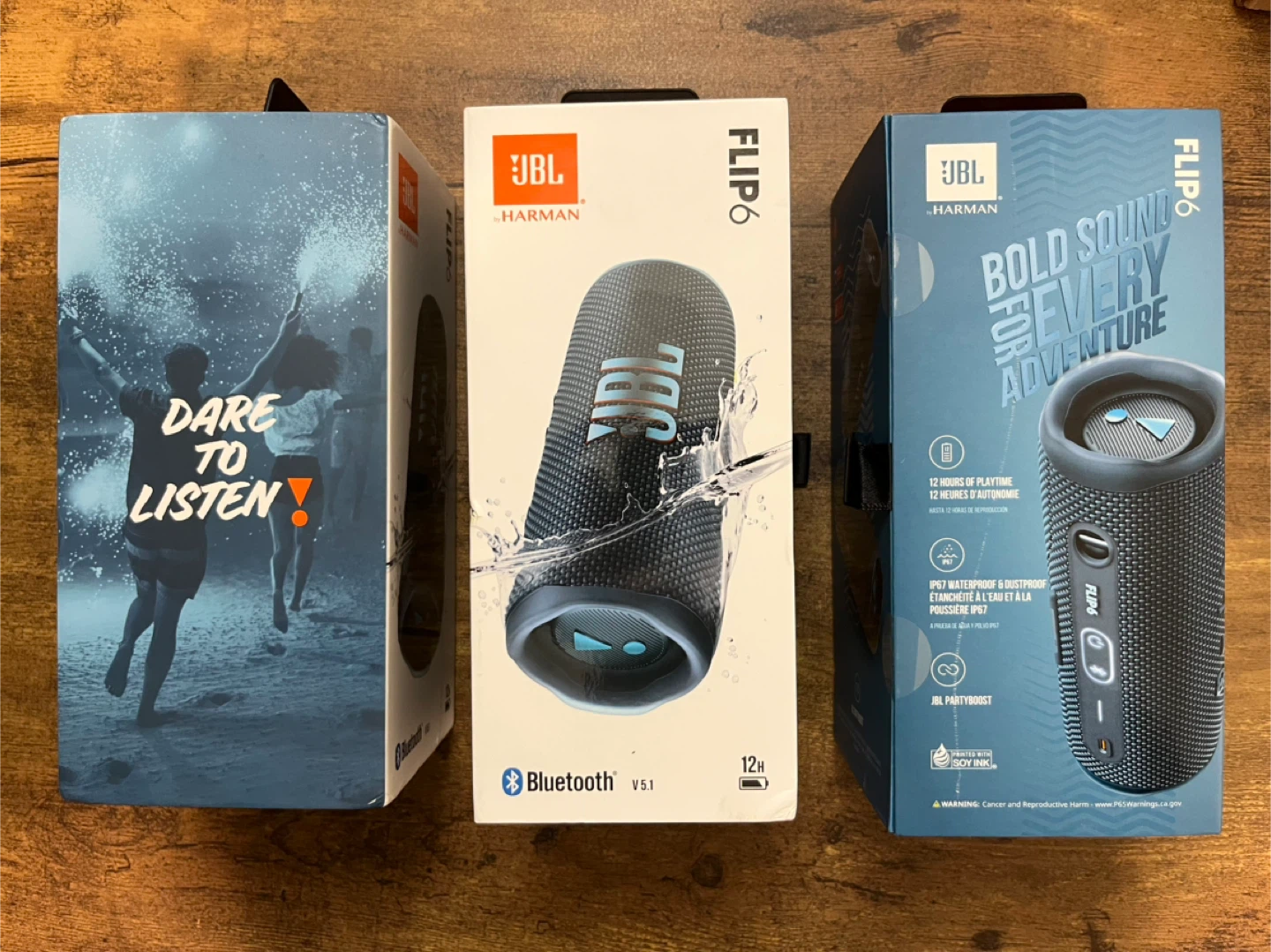 JBL Flip 6 Portable Bluetooth Speaker - Blue - New