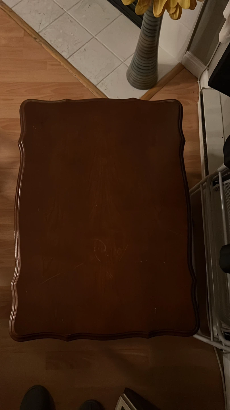 Vintage Brown Wooden End Table - photo 3