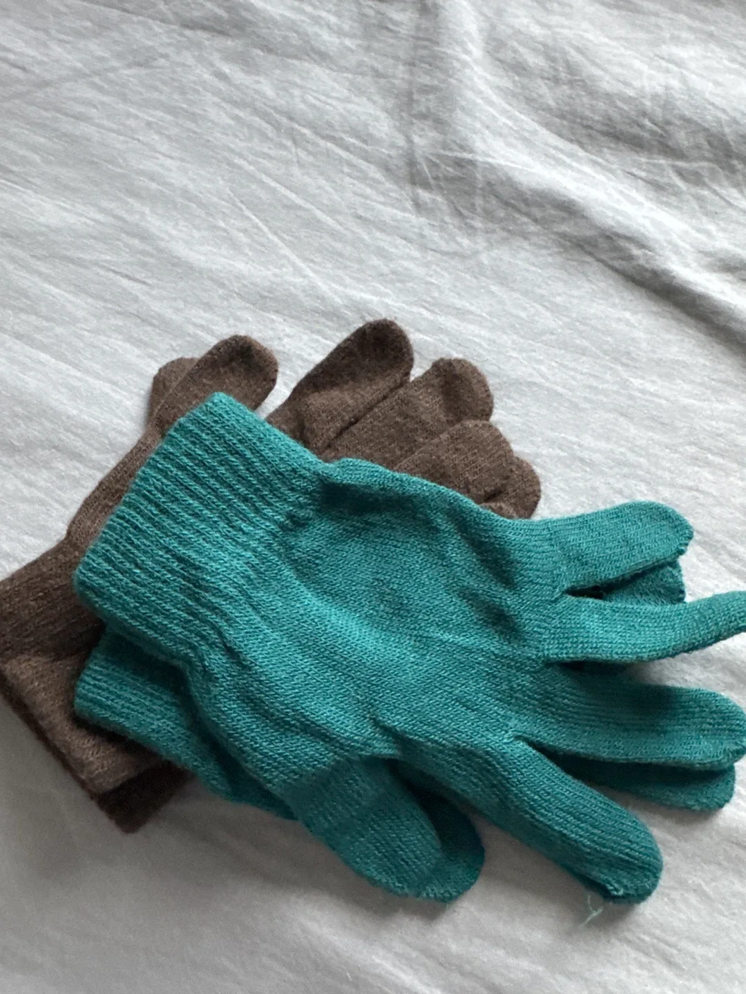 Gloves - Teal and Brown