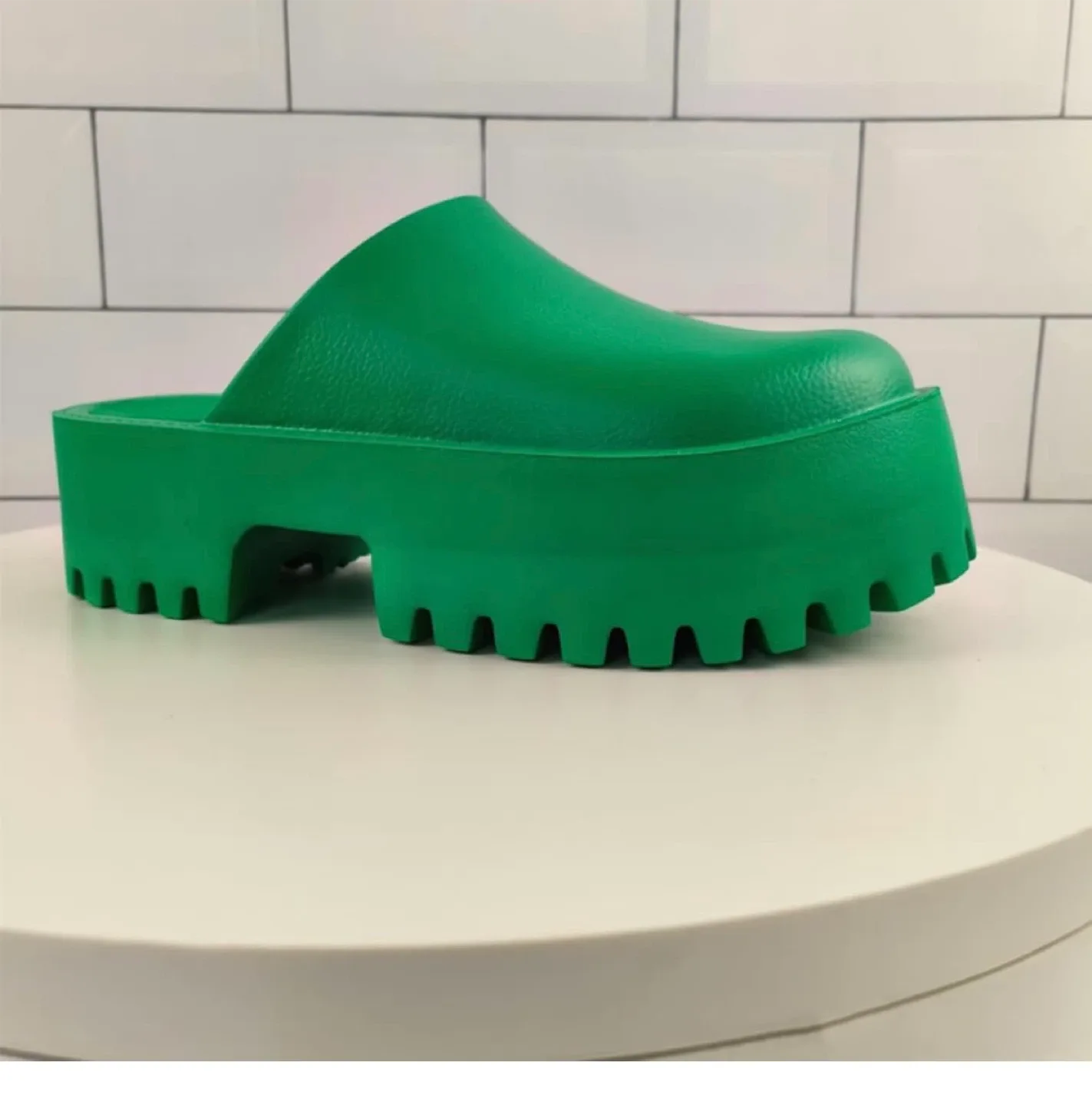 Green Platform Clogs
