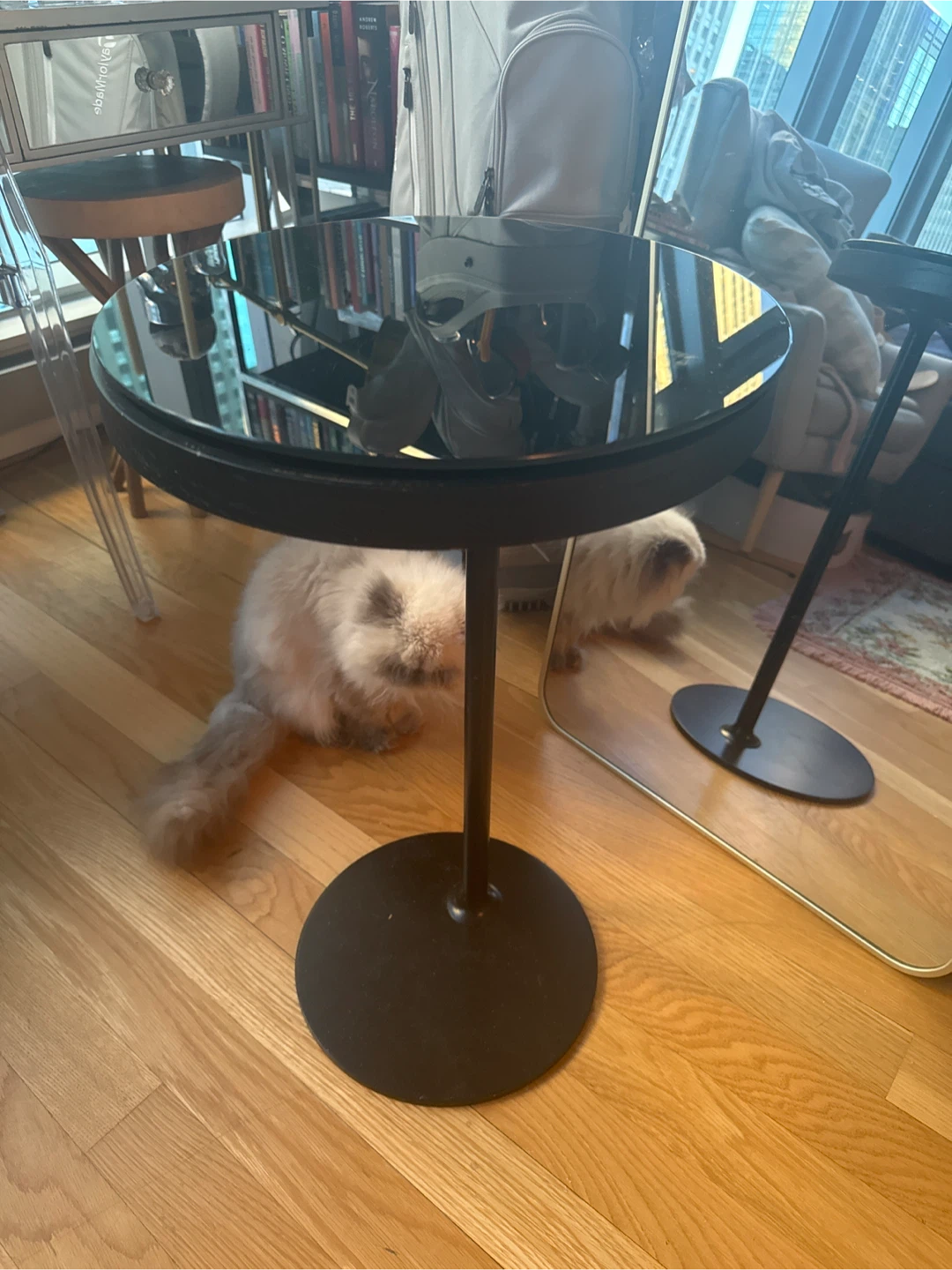 Black Round Side Table - photo 2
