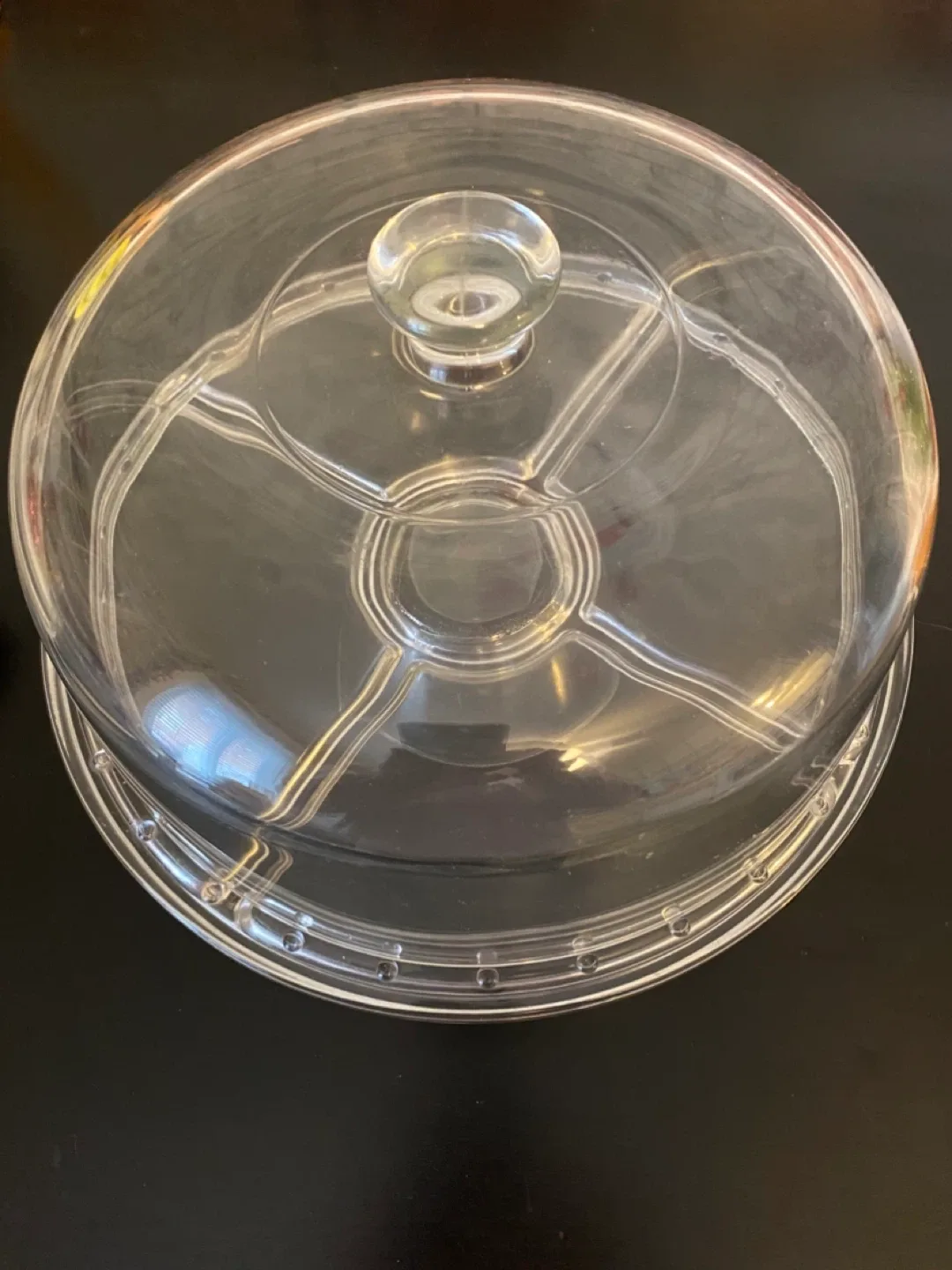 “Gallerie” 4-in-1 Glass Pedestal Cake Stand with Dome Lid! image indicator(2)
