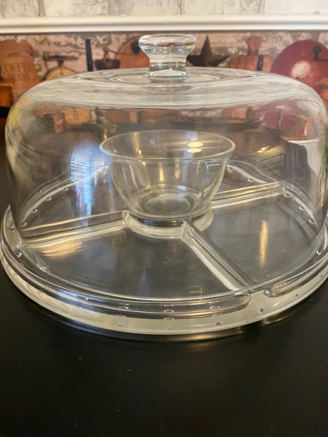 “Gallerie” 4-in-1 Glass Pedestal Cake Stand with Dome Lid! image indicator(5)