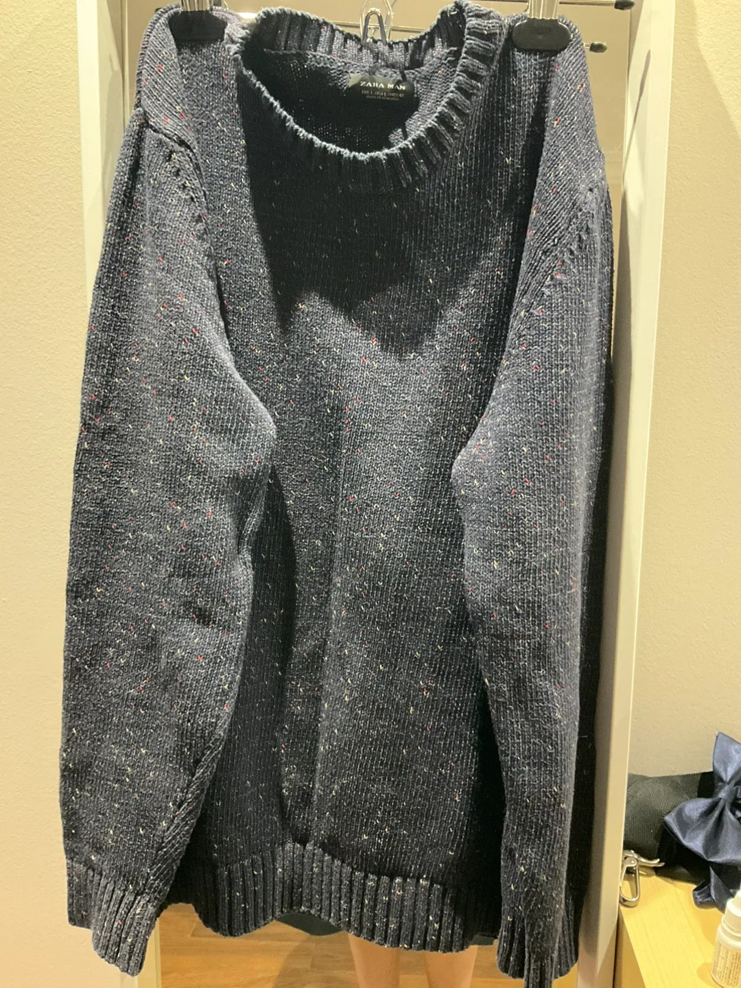 Zara Man Navy Blue Knit Sweater