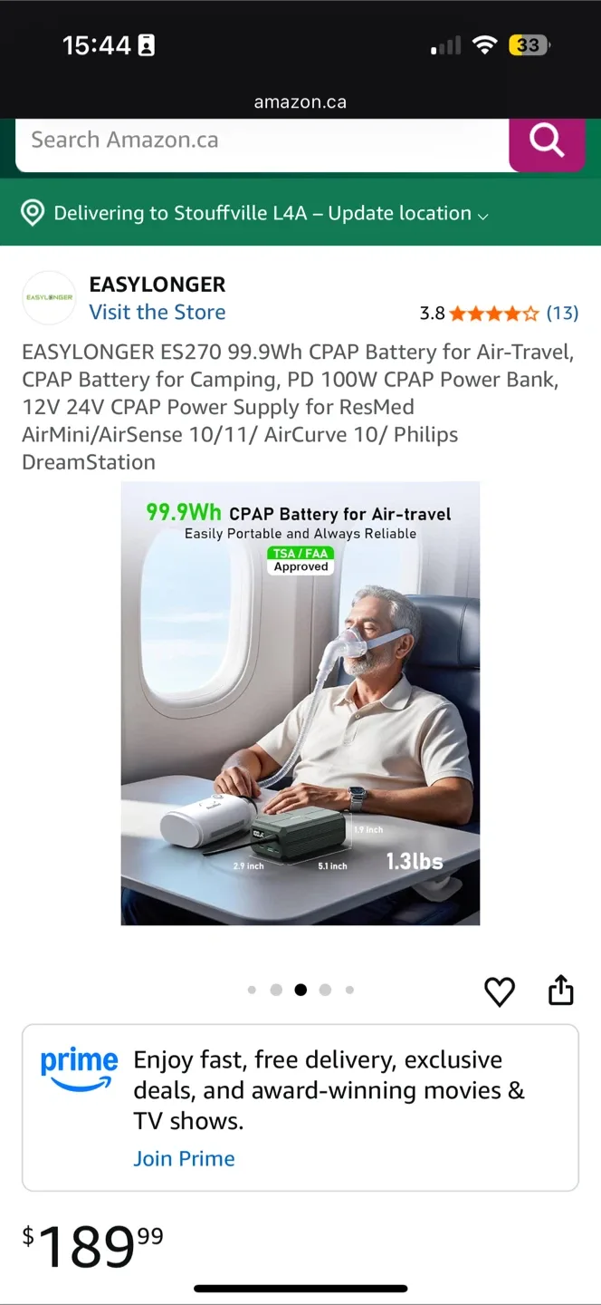 *New* $215 Easylonger ES270 Travel CPAP Battery image indicator(7)