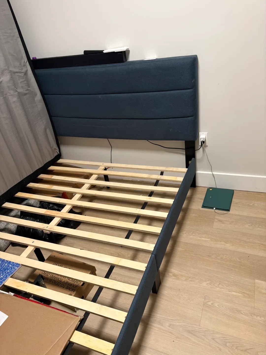 Blue Upholstered Bed Frame image indicator(2)