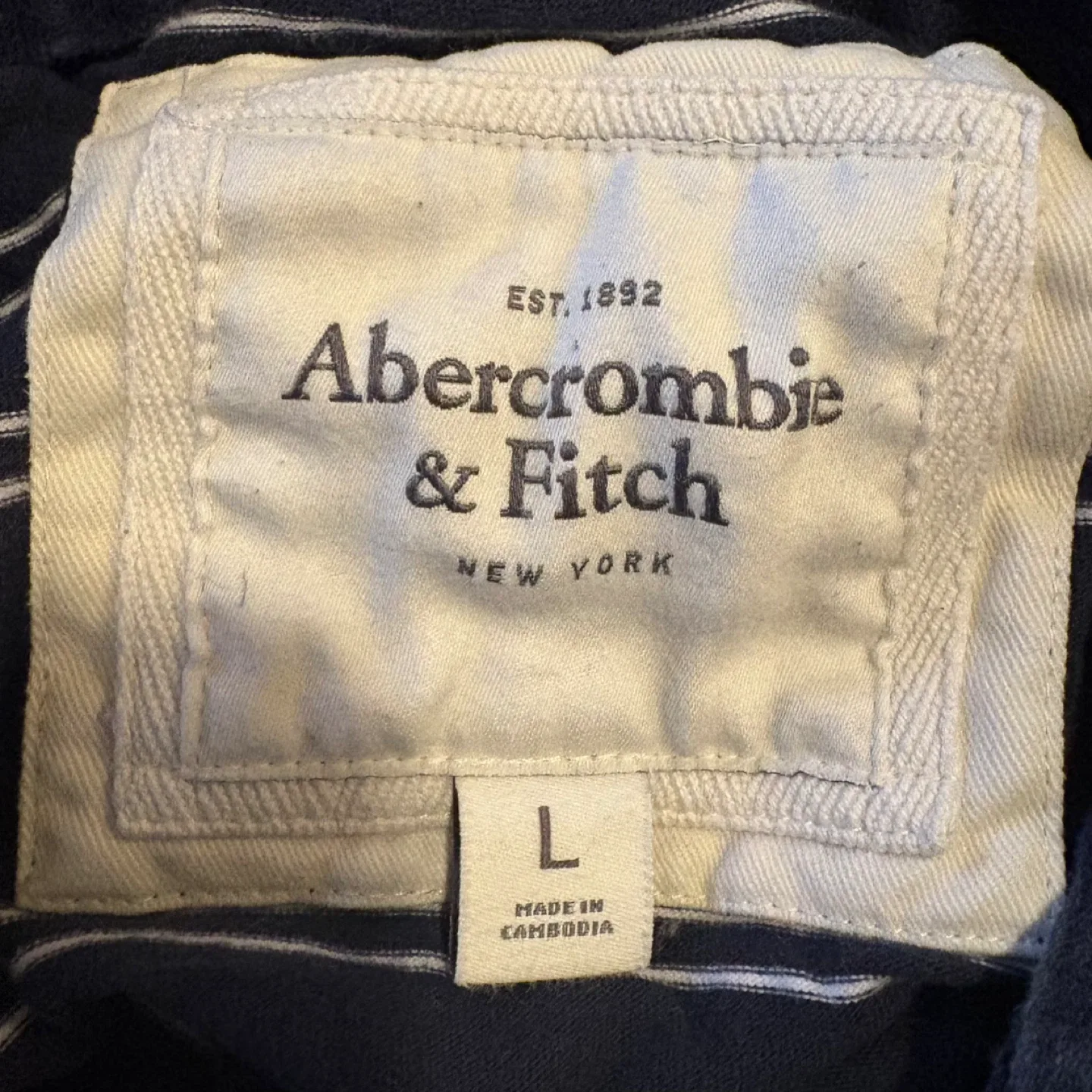 Men’s Abercrombie & Fitch Striped Polo - Size L image indicator(2)