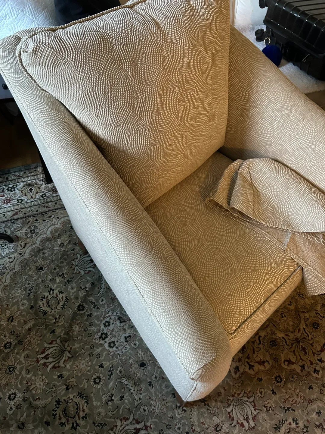 Beige Armchair Ethan Allen soft image indicator(3)