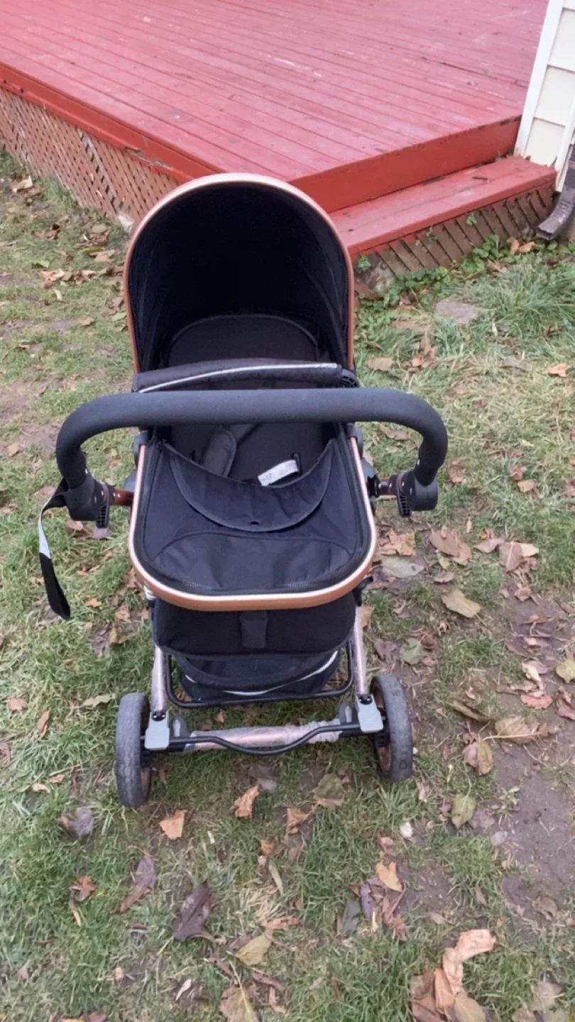 Black Baby Stroller Terrain Pram Coches Para Bebes image indicator(2)