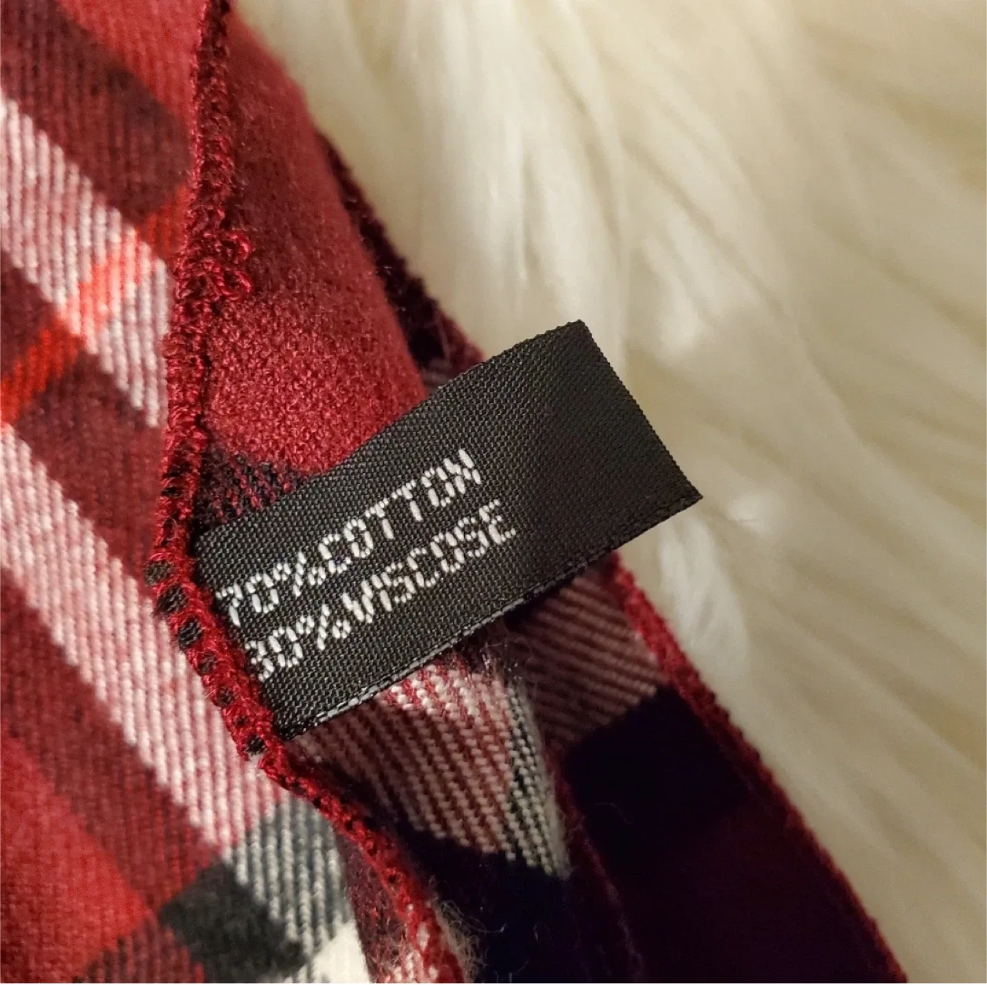 Plaid Scarf - Red, Black, White image indicator(2)
