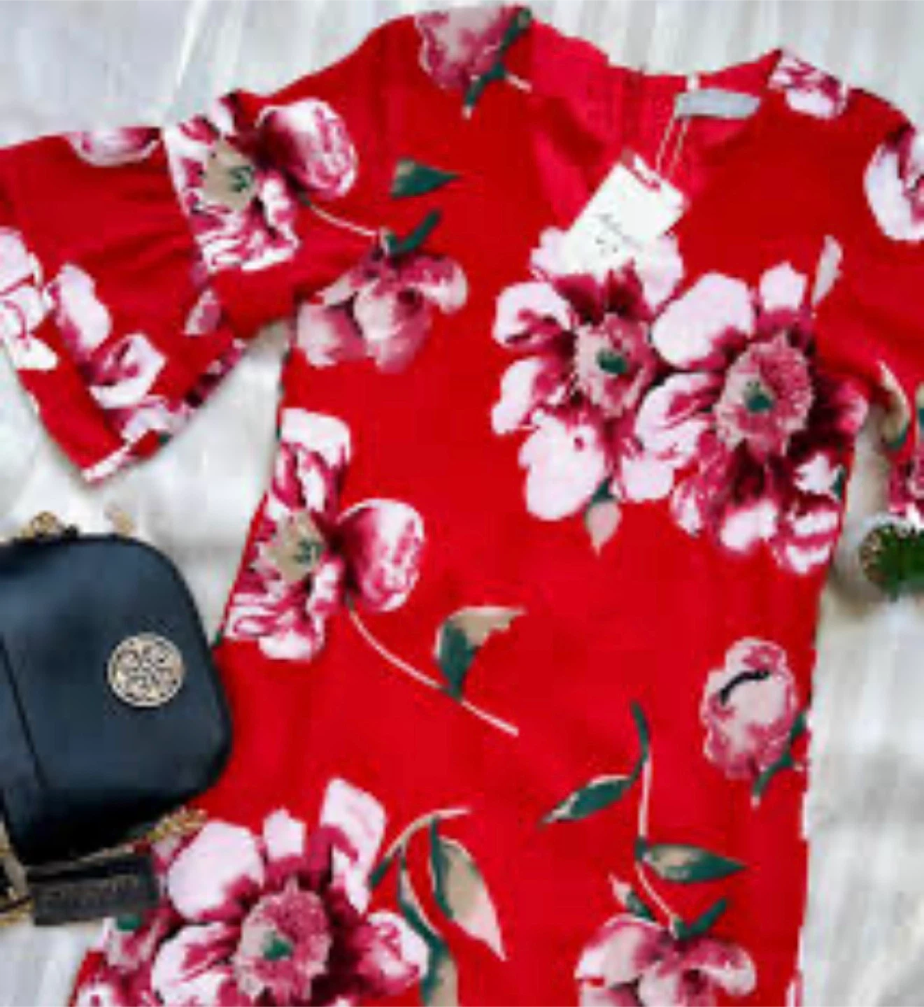 XL Adelyn Rae Red Floral Dress