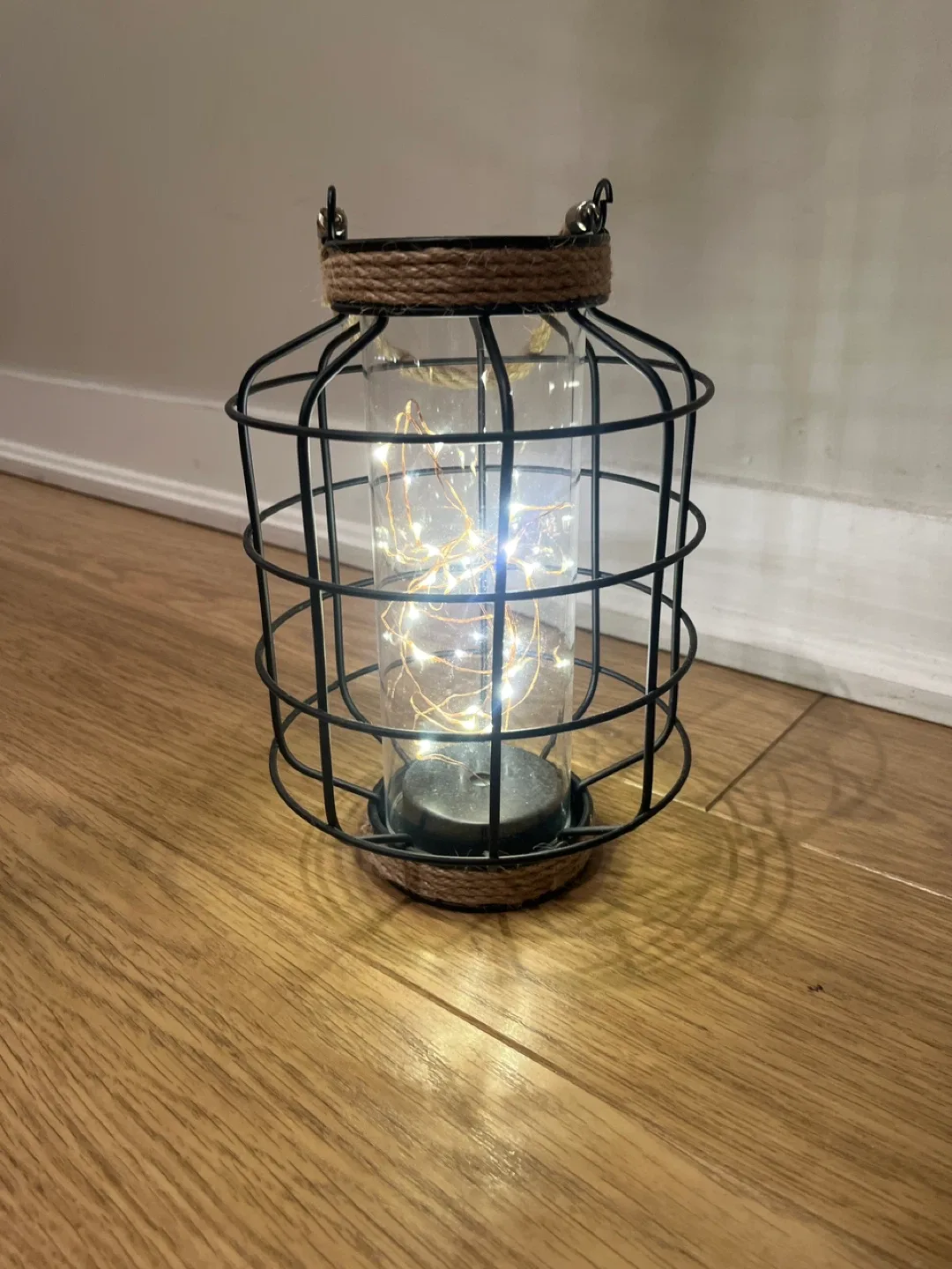 Decorative Metal Lantern with String Lights image indicator(2)