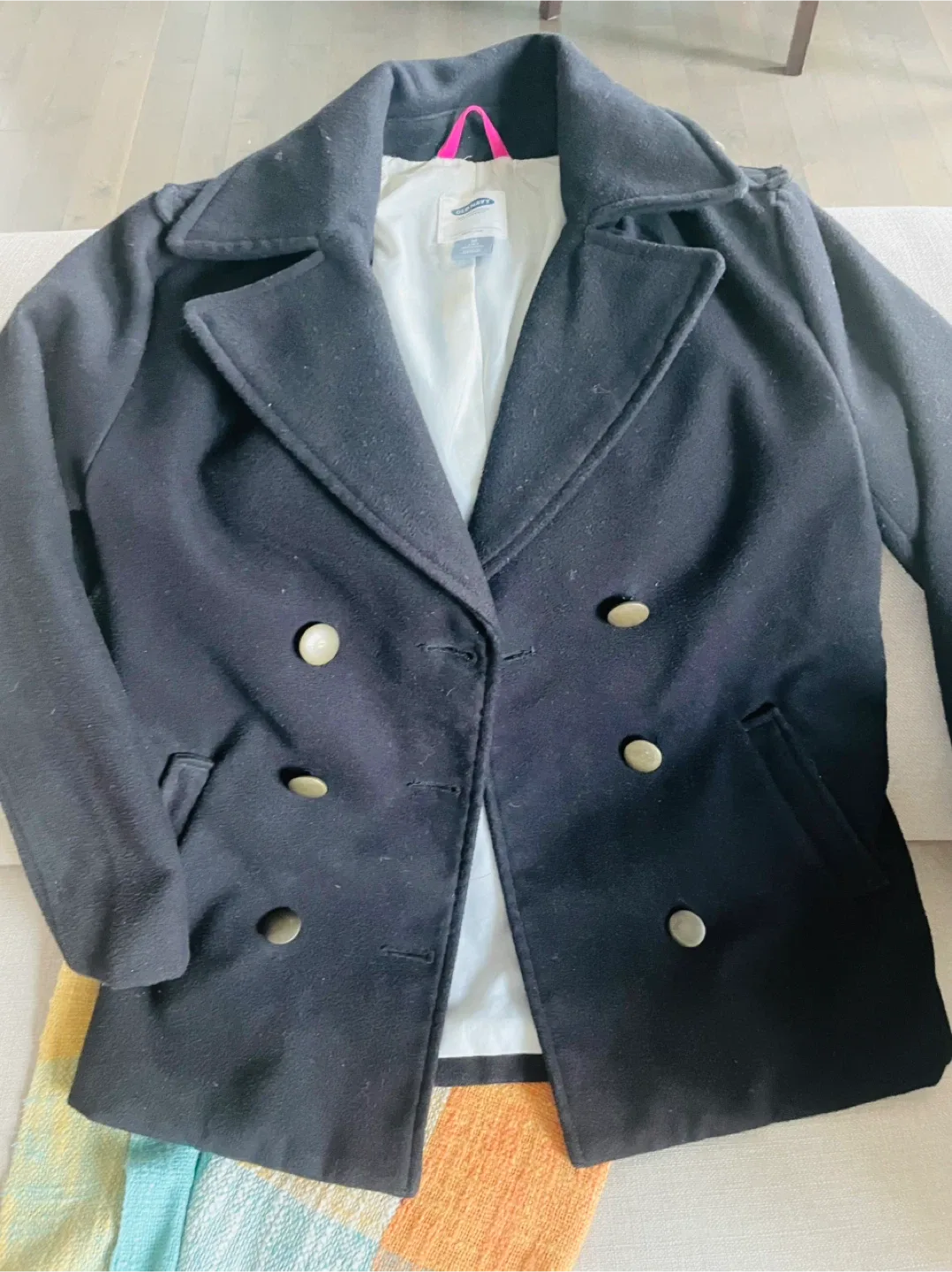 Old Navy Black Pea Coat - Size M image indicator(3)