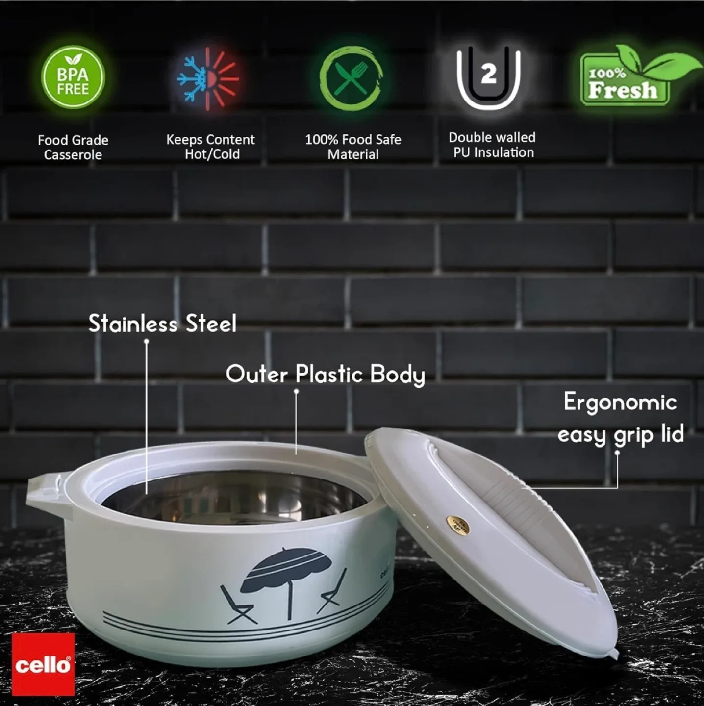 Insulated Hot-Pot Casserole Warmer/Cooler image indicator(2)