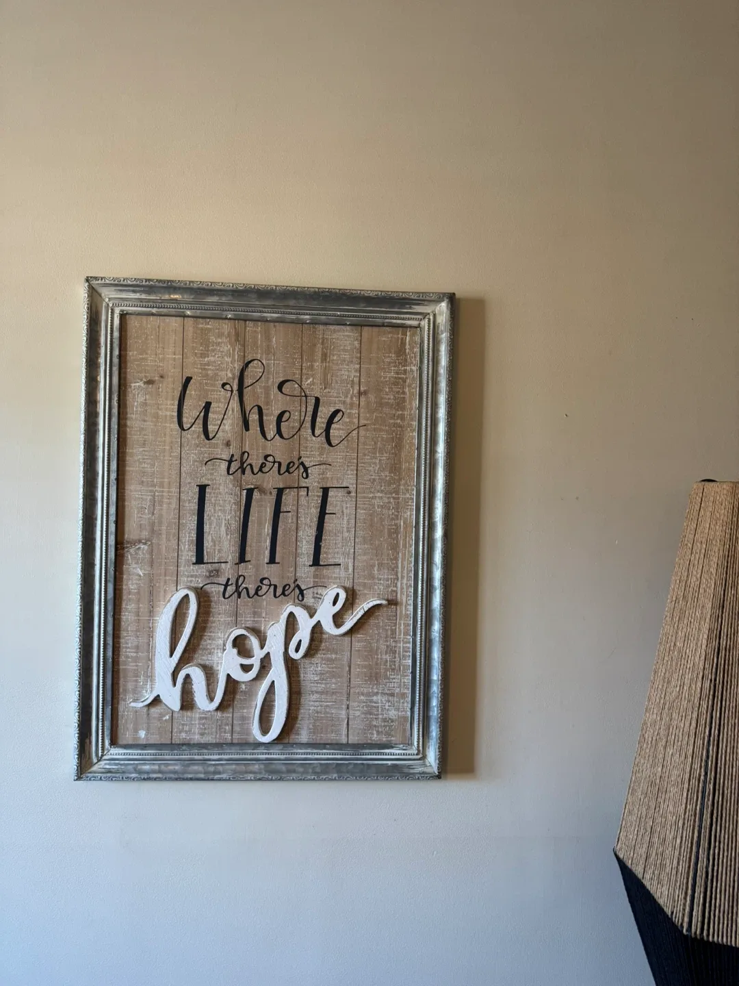 Rustic Framed Wall Art - "Where there's life, there's hope" image indicator(3)