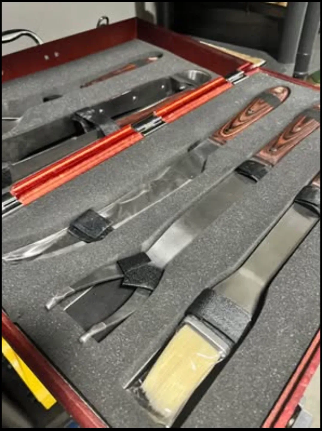 5 piece stainless steel BBQ Tool Set in Wooden Case image indicator(2)