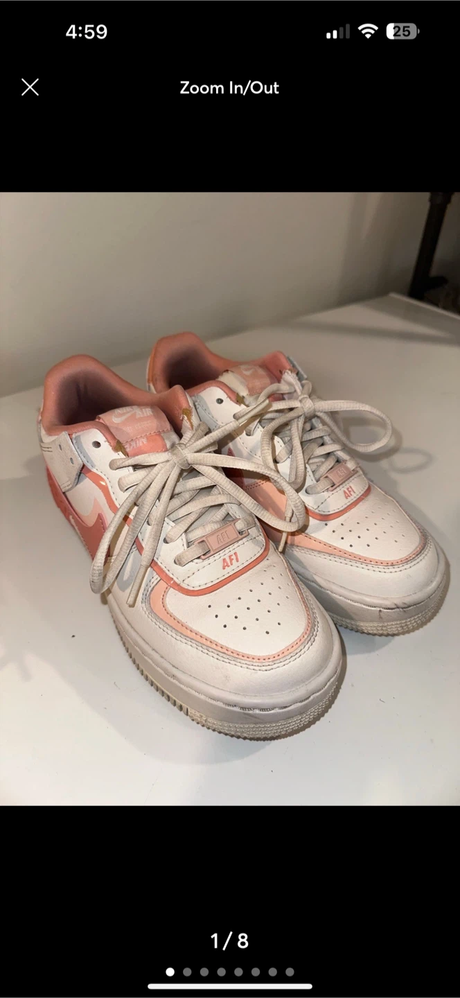 Nike Air Force 1 Shadow Pink/White Women's Size 7