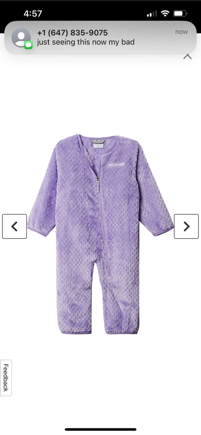 Columbia Purple Shark Trek Bunting Snowsuit Size 12-18 Months image indicator(5)