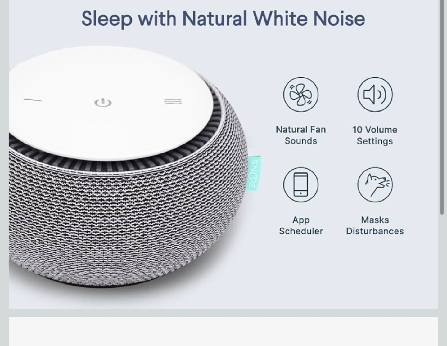 New SNOOZ Smart White Noise Machine - Real Fan Inside - photo 2