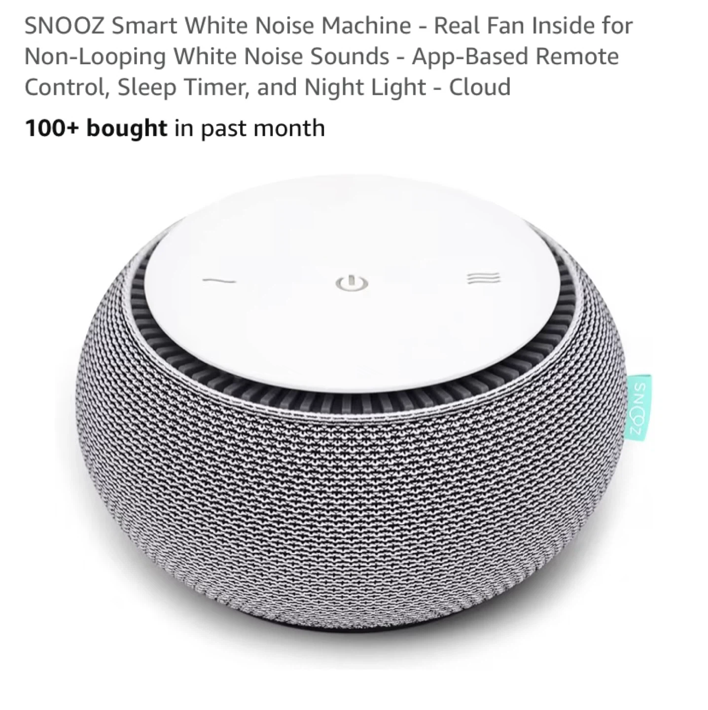 New SNOOZ Smart White Noise Machine - Real Fan Inside