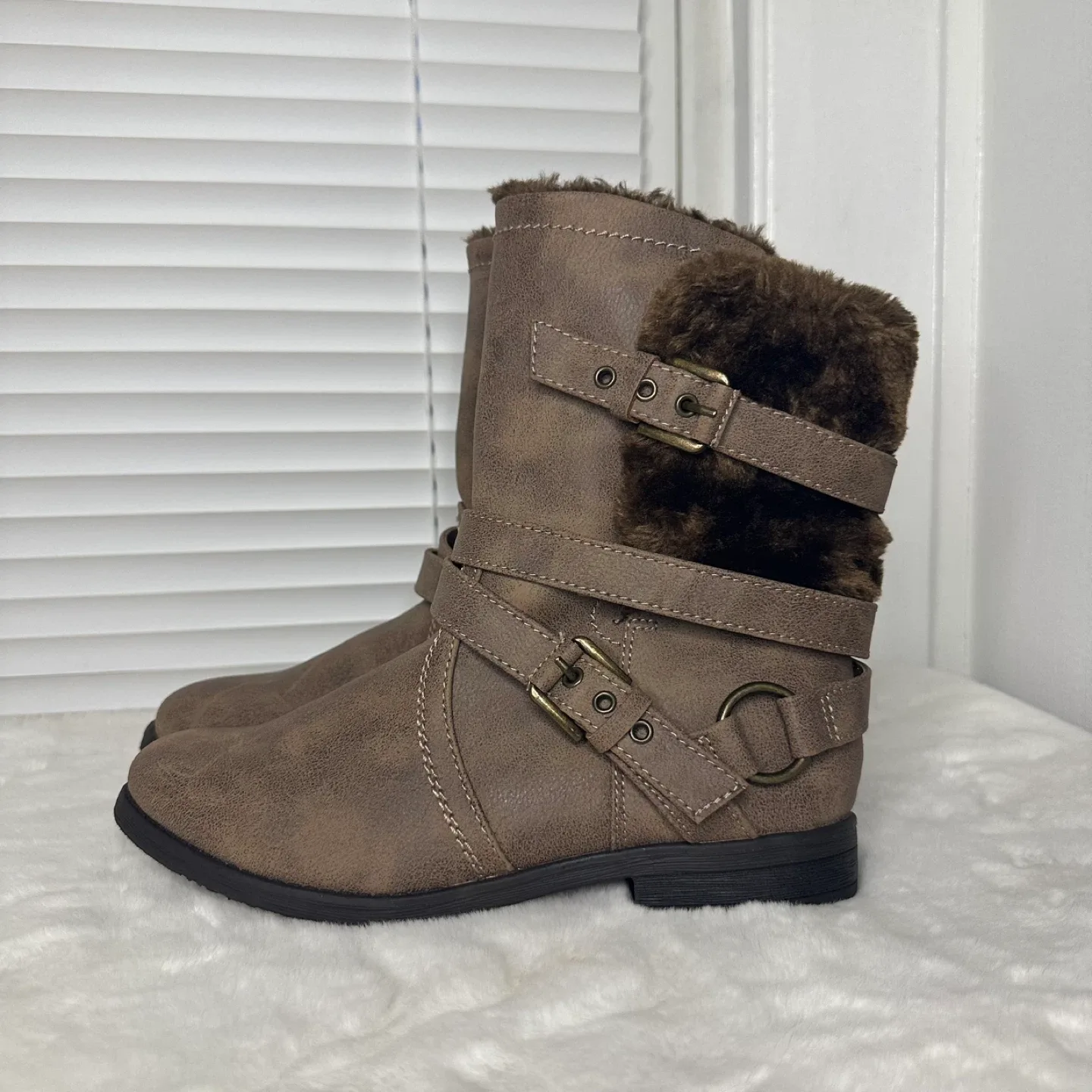 Faux Suede & Fur Winter Boots image indicator(2)