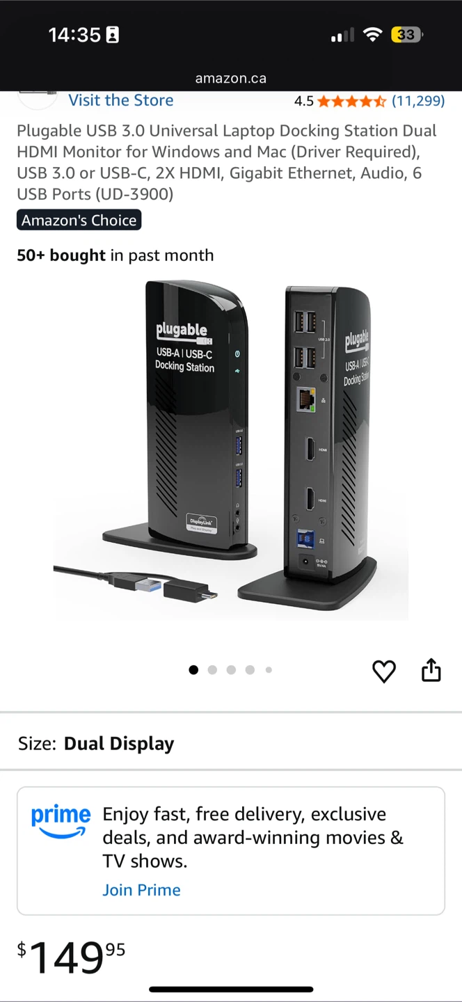 *New* $170 Plugable Dual Monitor Docking Station UD-3900 USB-3