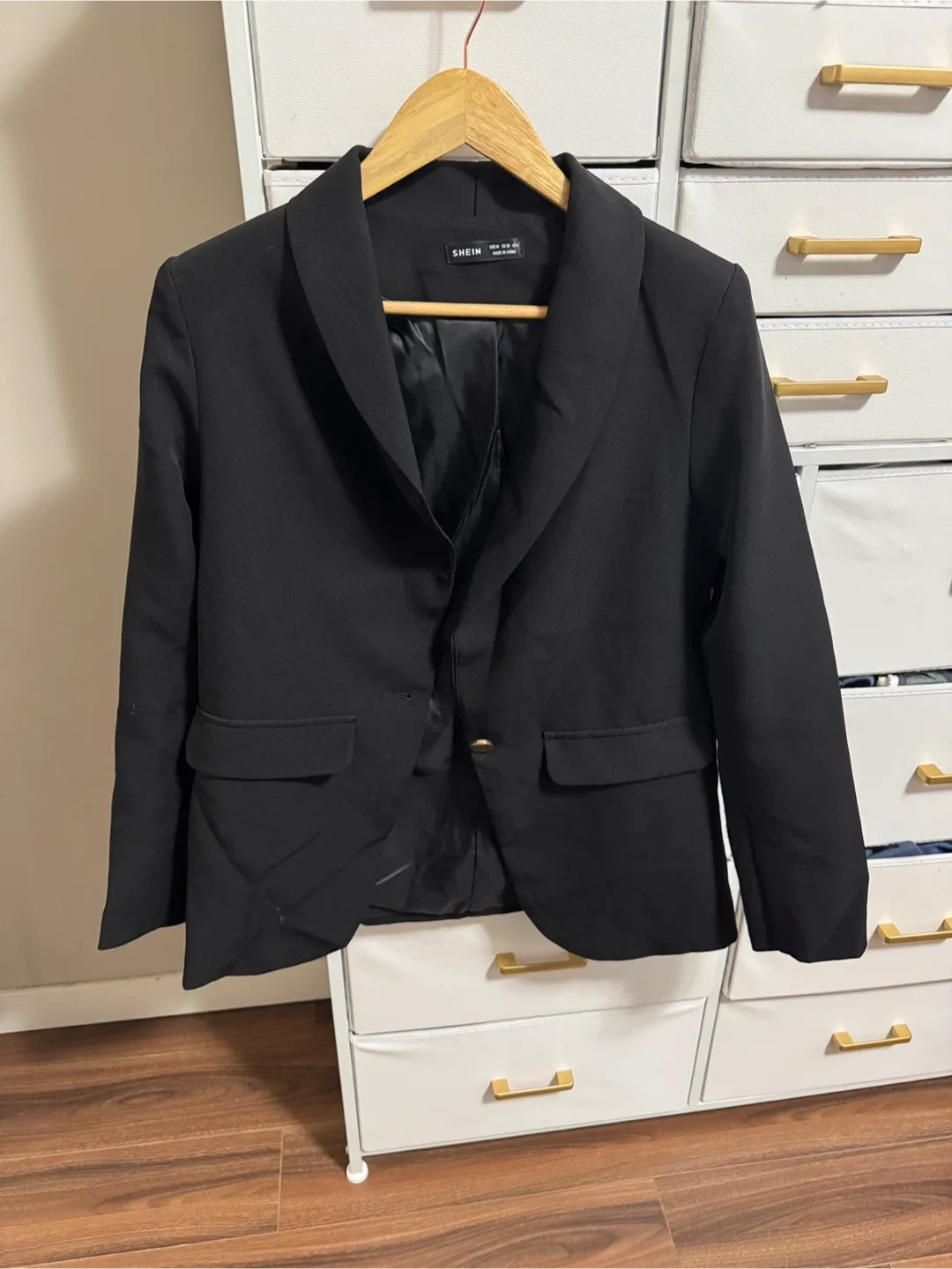 SHEIN LUNE Black Shawl Collar Blazer -M image indicator(2)