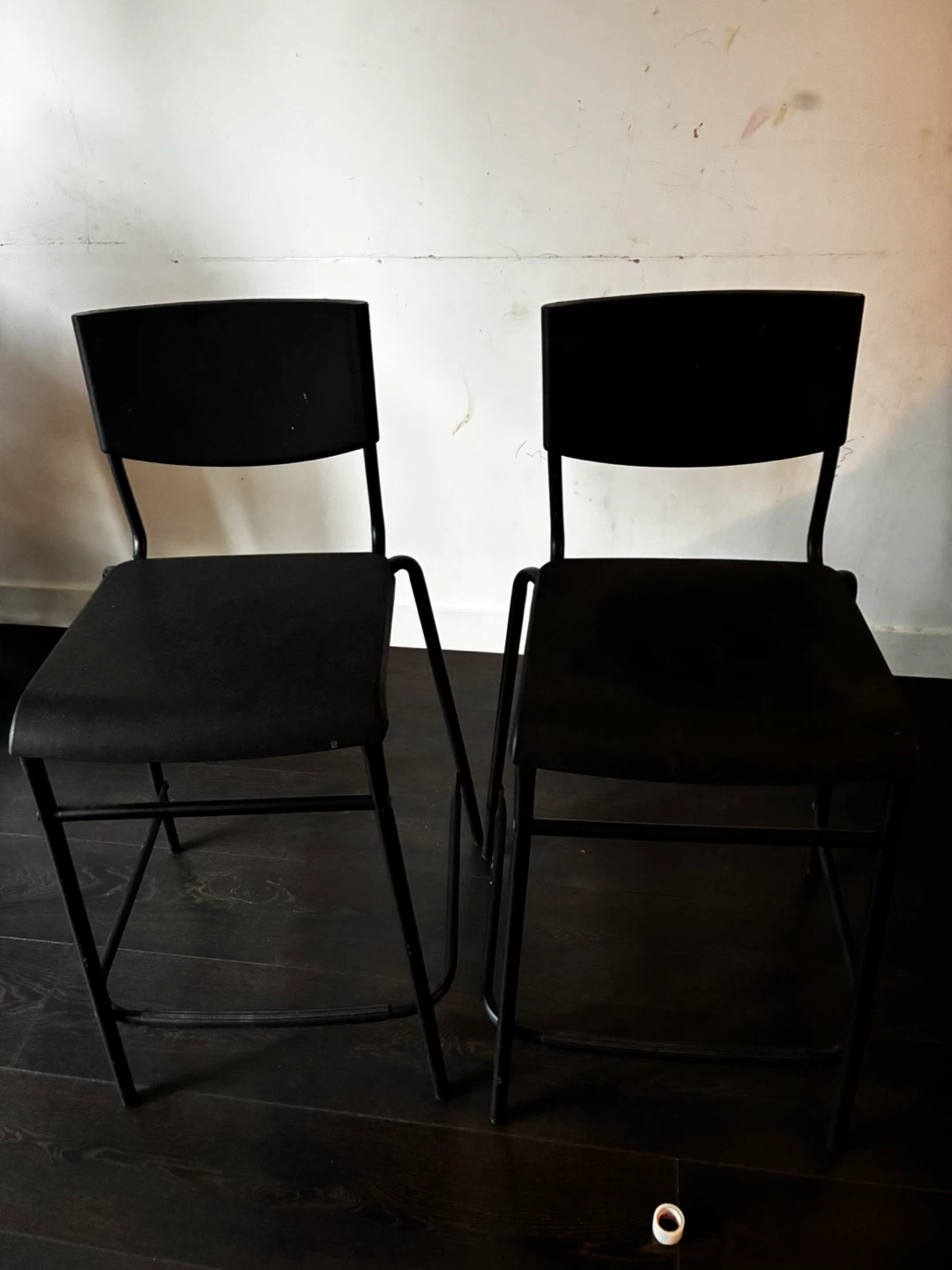 Pair of Black Bar Stools - photo 2