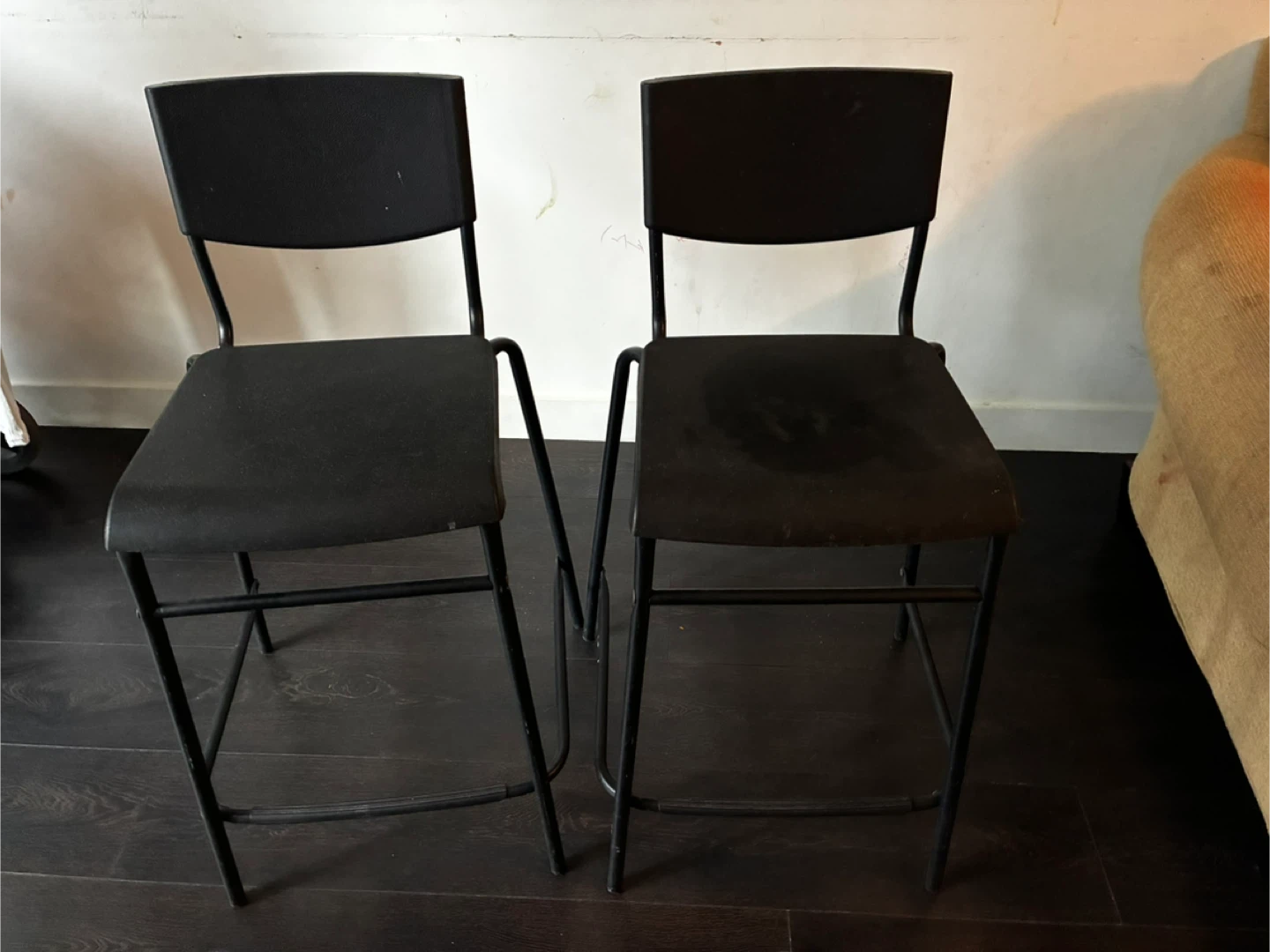 Pair of Black Bar Stools