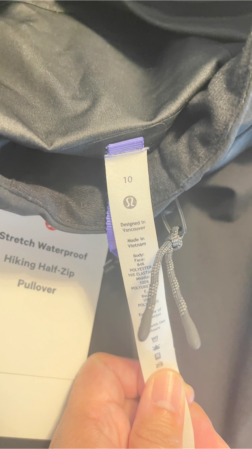 Lululemon Stretch Waterproof Hiking Half-Zip Pullover - Size 10 - photo 5