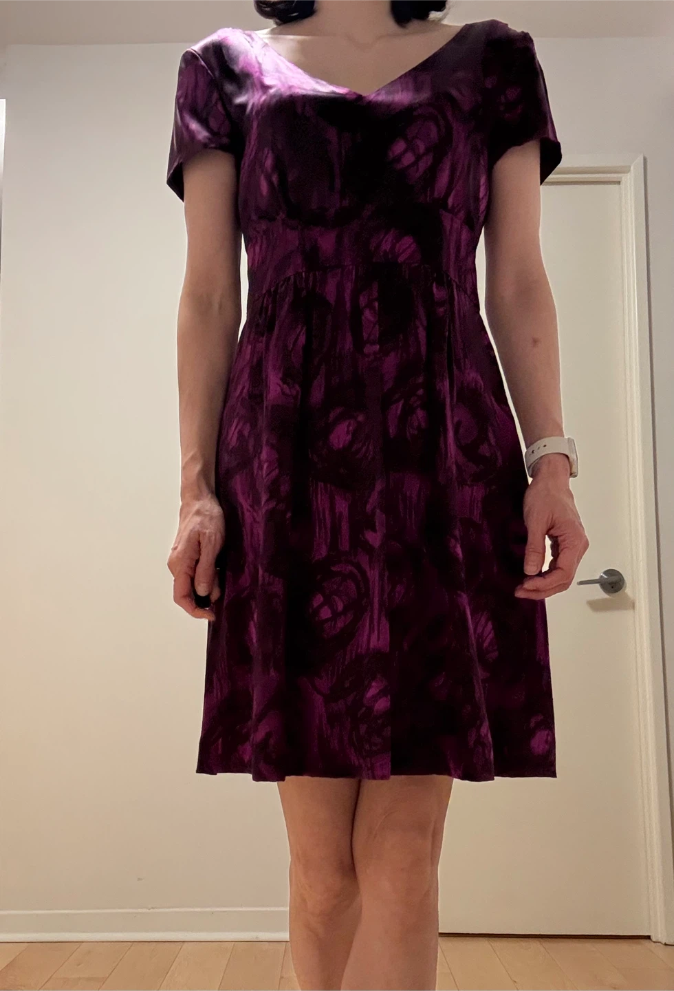 Banana Republic Purple Floral 100% Silk Dress - Size 2 - photo 2
