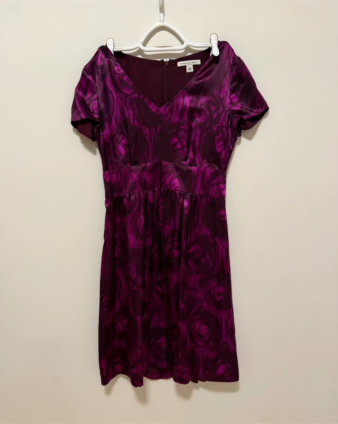 Banana Republic Purple Floral 100% Silk Dress - Size 2