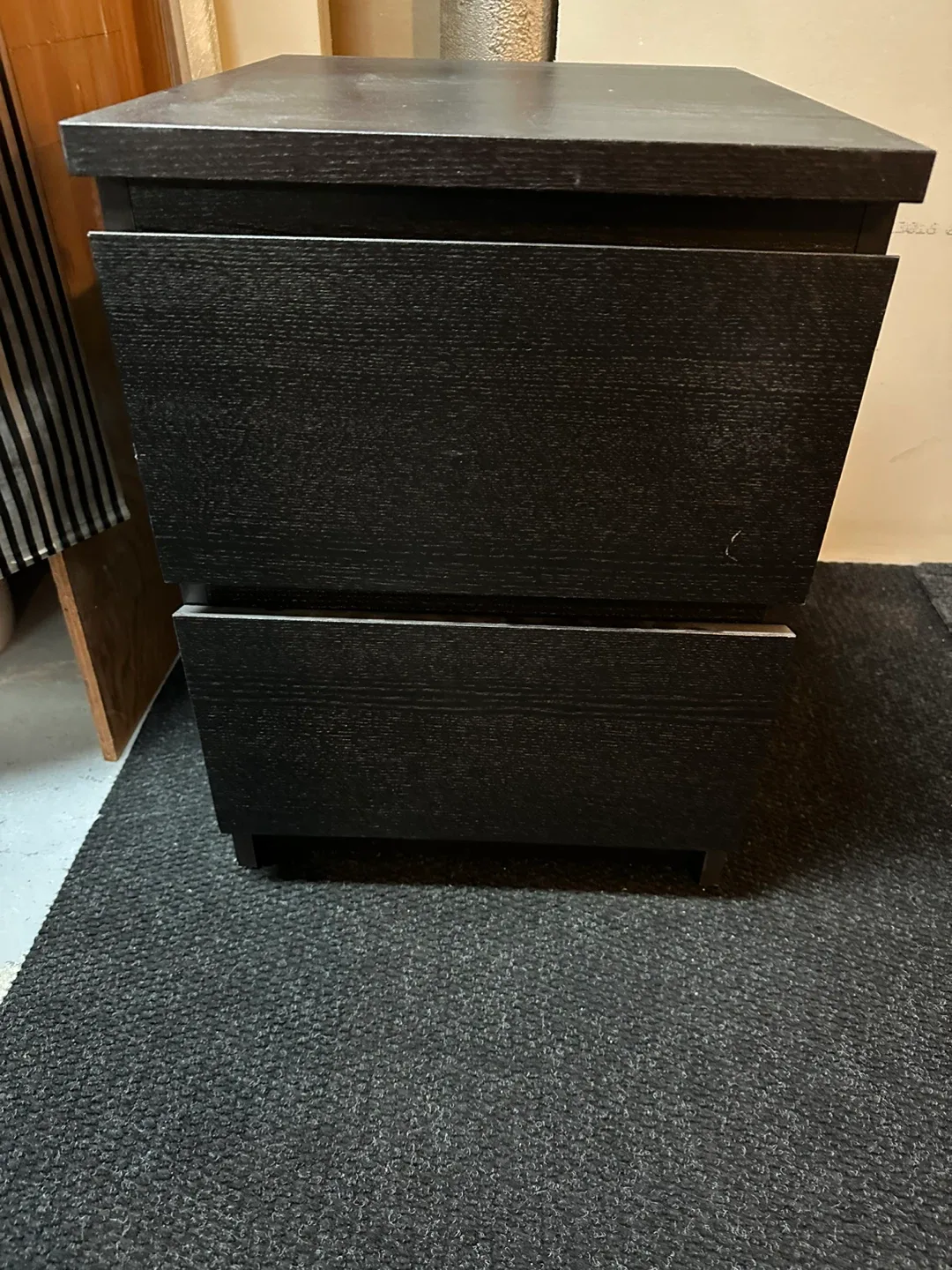 IKEA Black 2-Drawer Nightstand