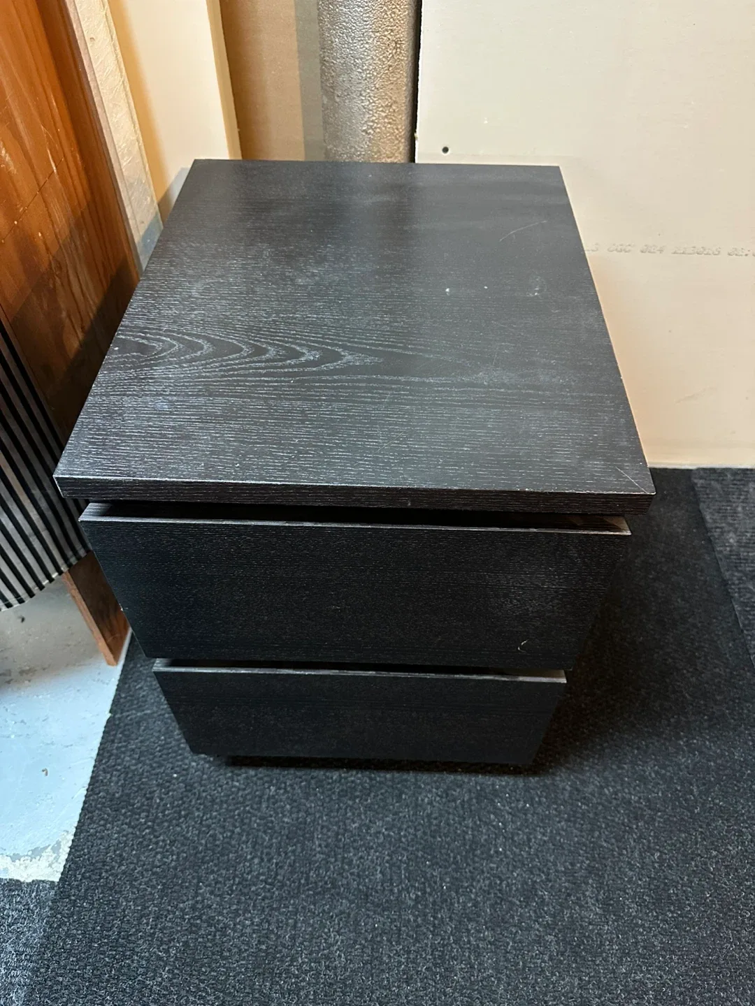 IKEA Black 2-Drawer Nightstand image indicator(2)