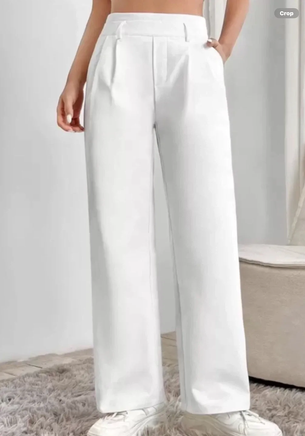 White Wide Leg Trousers
