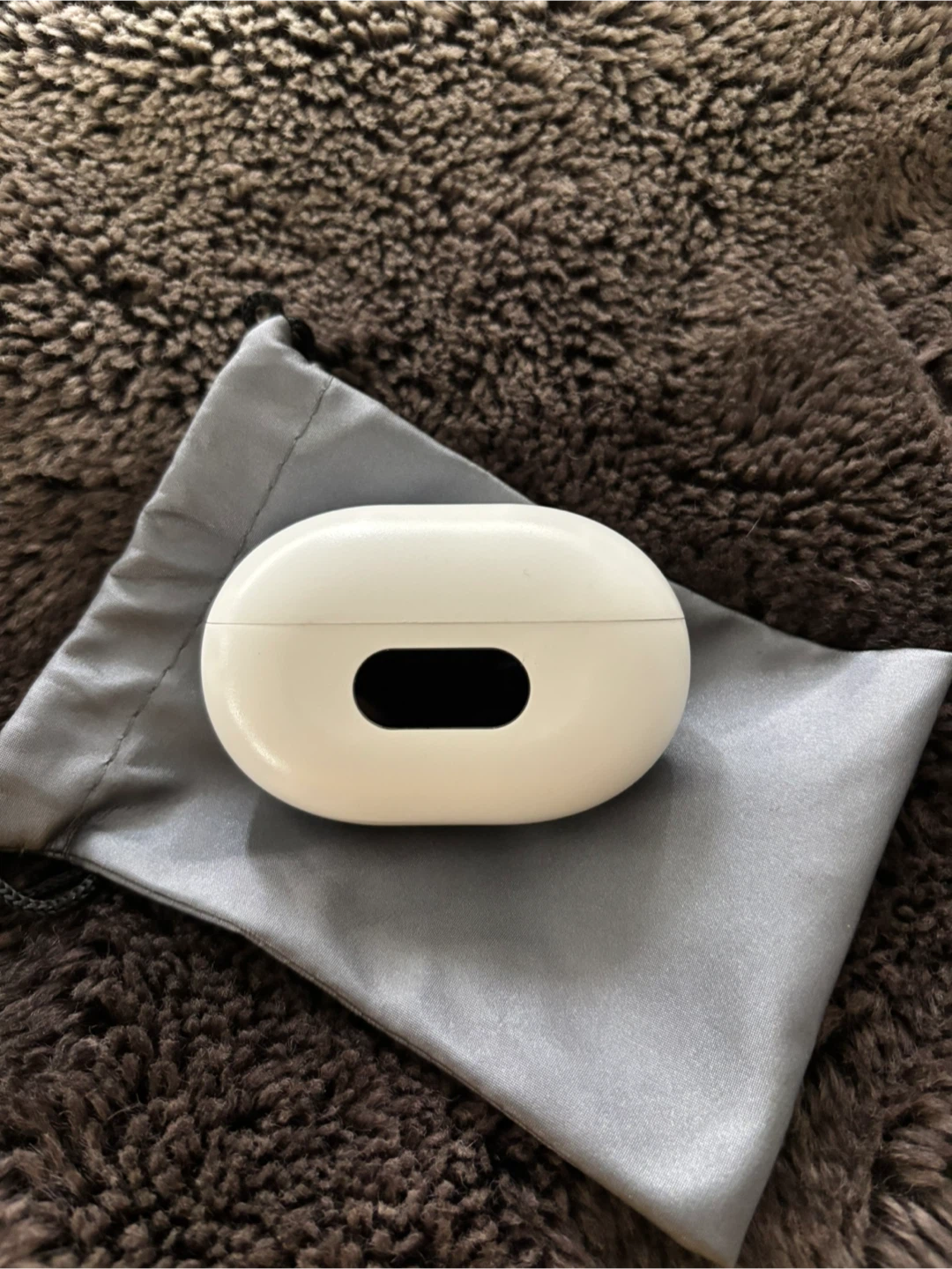 White Earbud Case with Digital Display