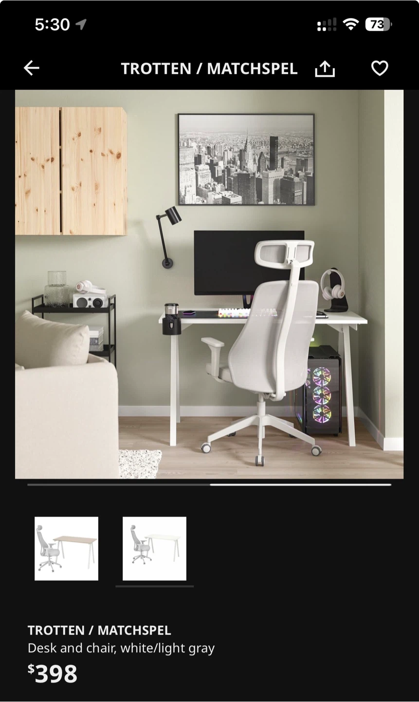 IKEA Trotten / MATCHSPEL Desk and Chair Set - photo 3