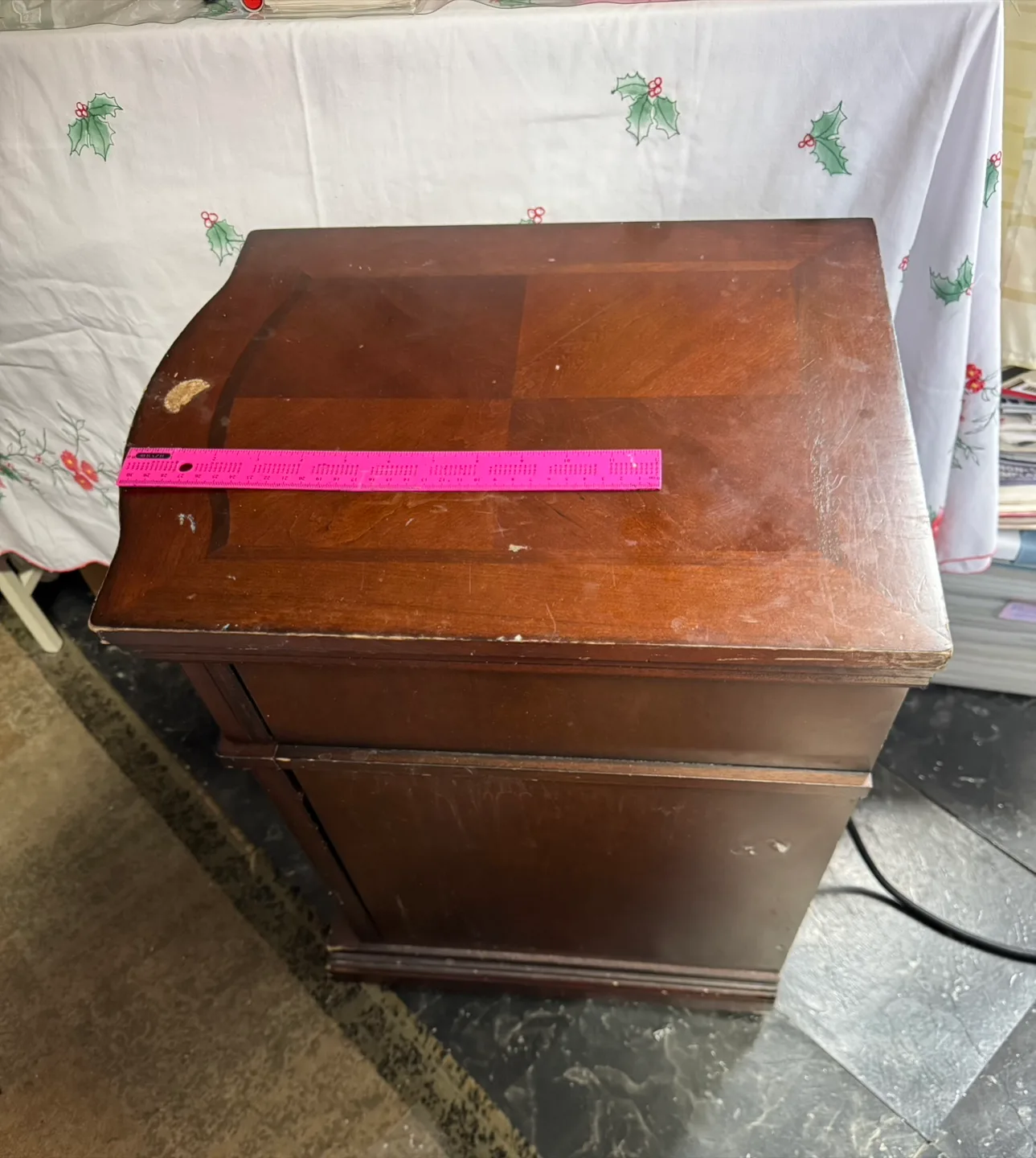 Wooden End Table with Drawer & Door image indicator(2)