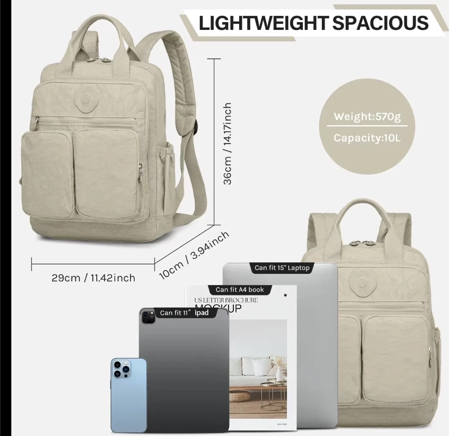 BOBO BIRD Lightweight Spacious 10L Backpack image indicator(5)