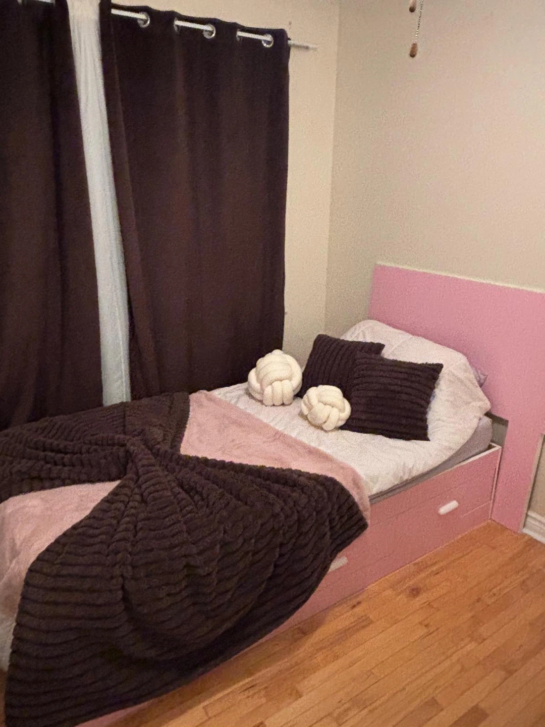 2 Pink Twin Bed with Storage