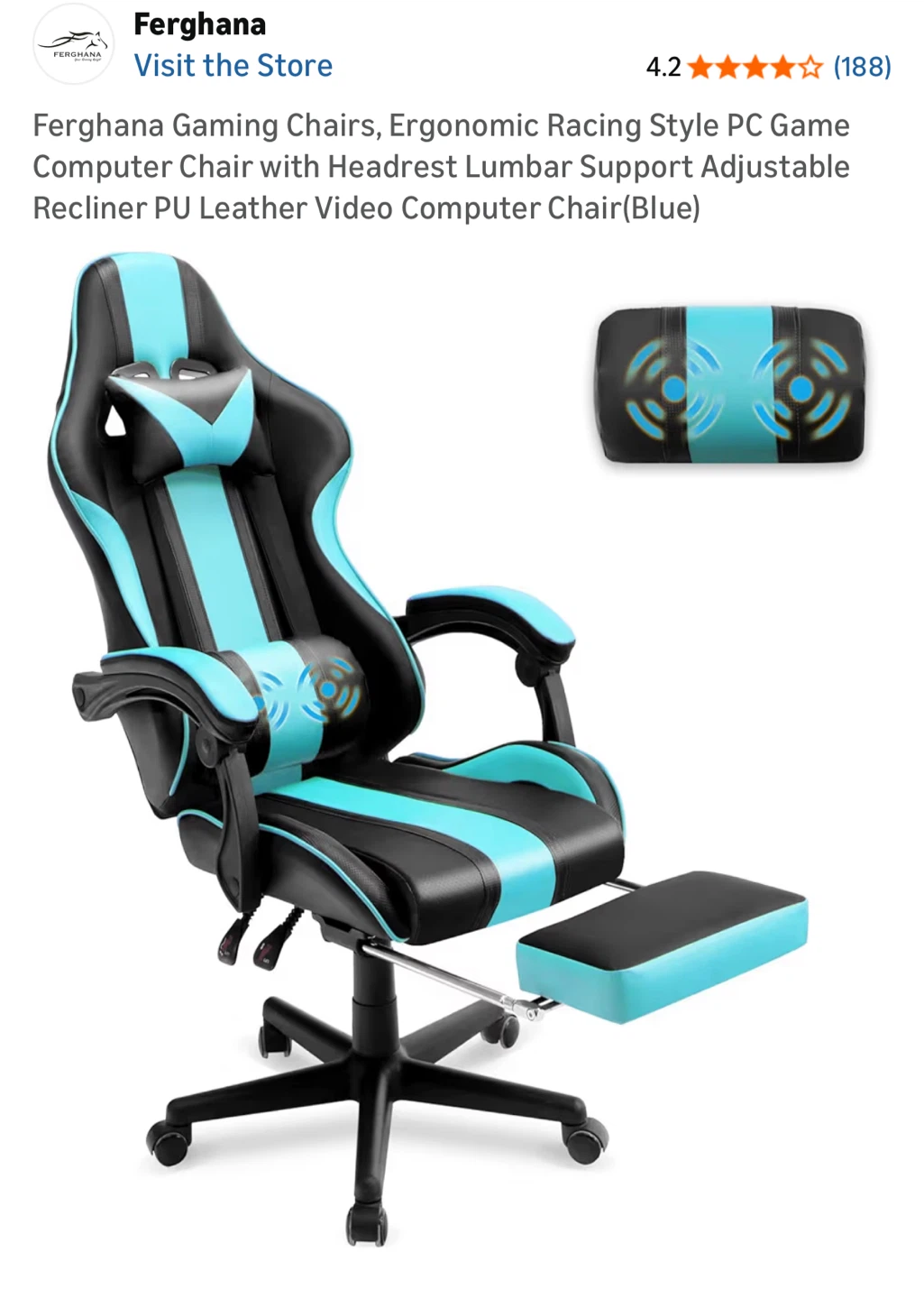 Ferghana Gaming Chair - Blue - photo 3