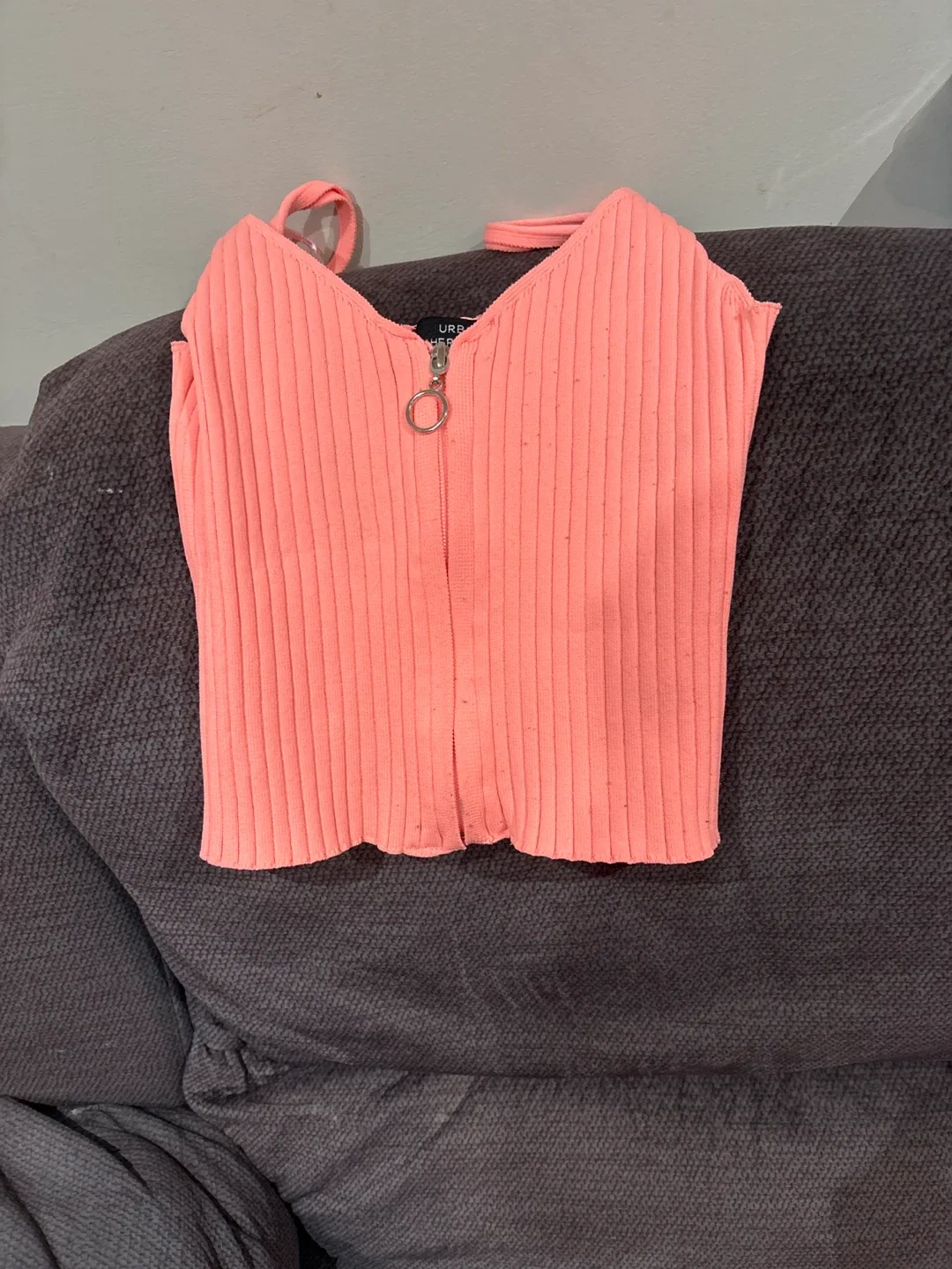 Urban Heritage Pink Ribbed Tank Top