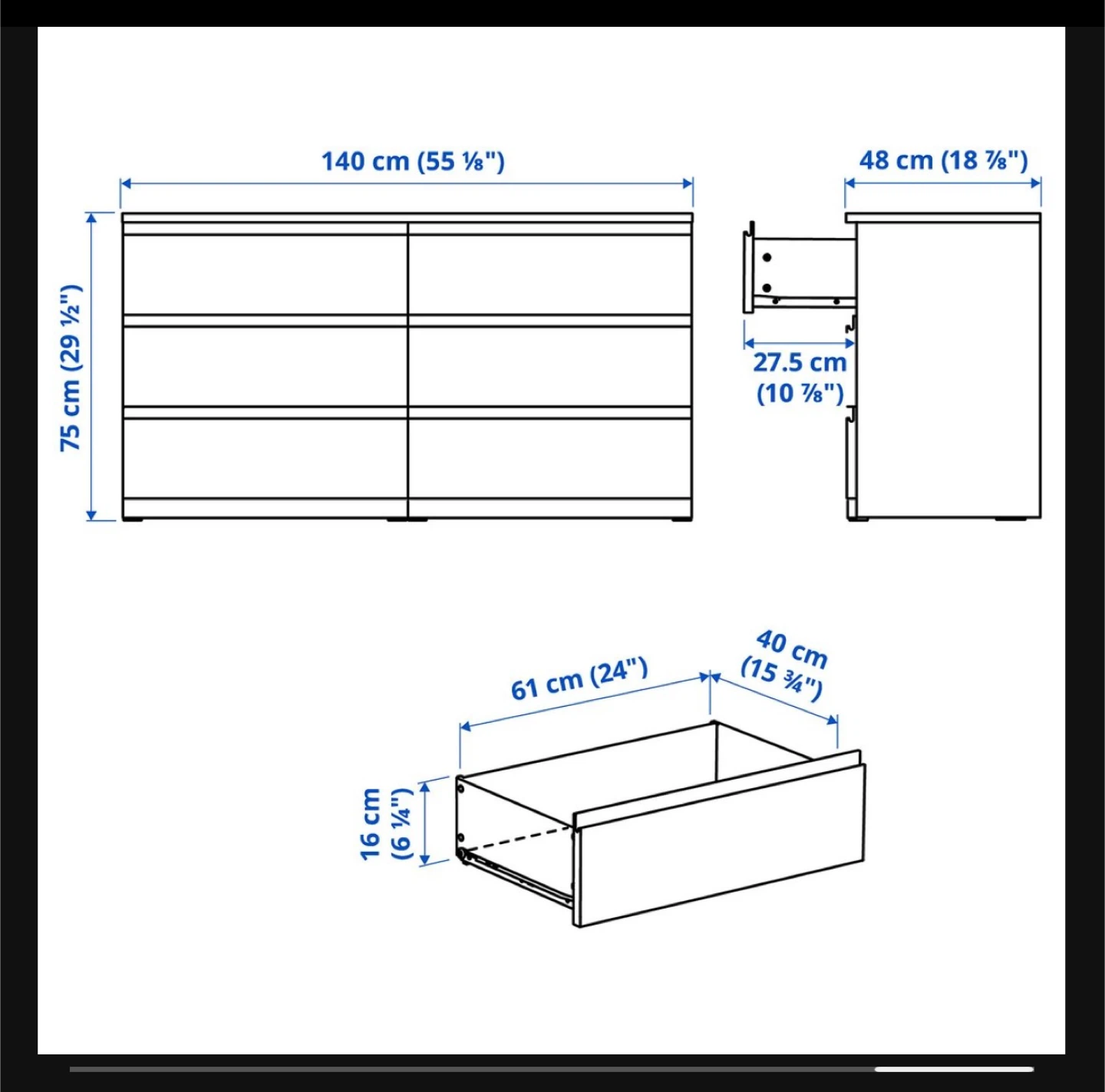 IKEA Hemnes White 6-Drawer Dresser - photo 3