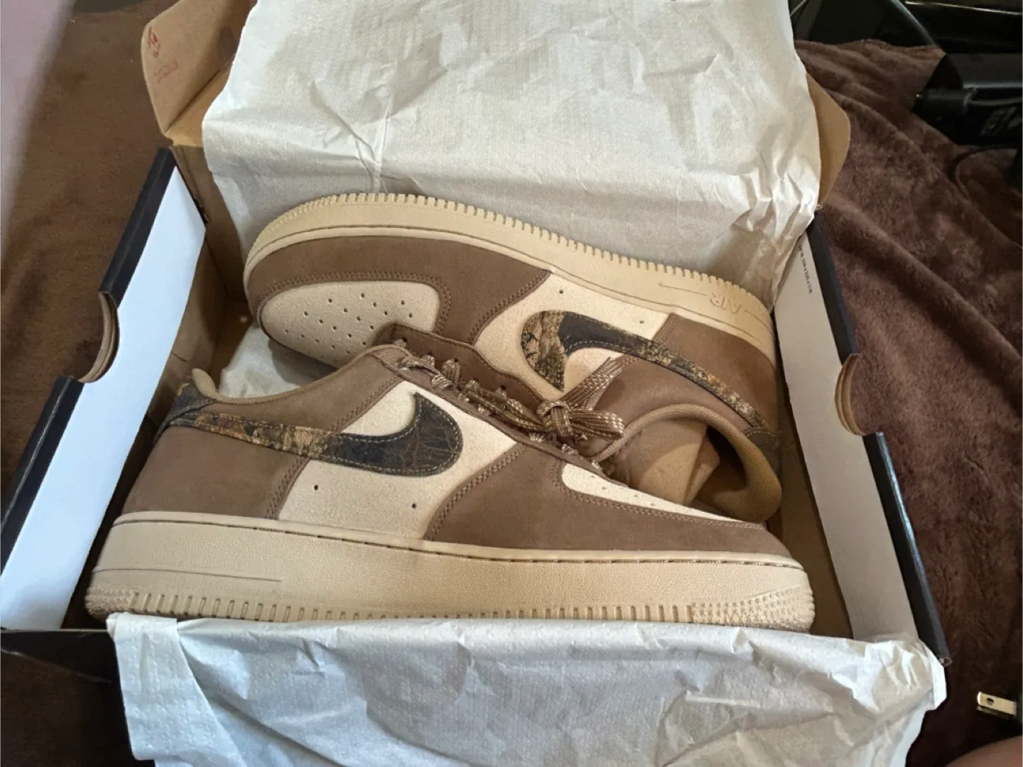 Nike Air Force 1 Low Brown Shoes, with Box